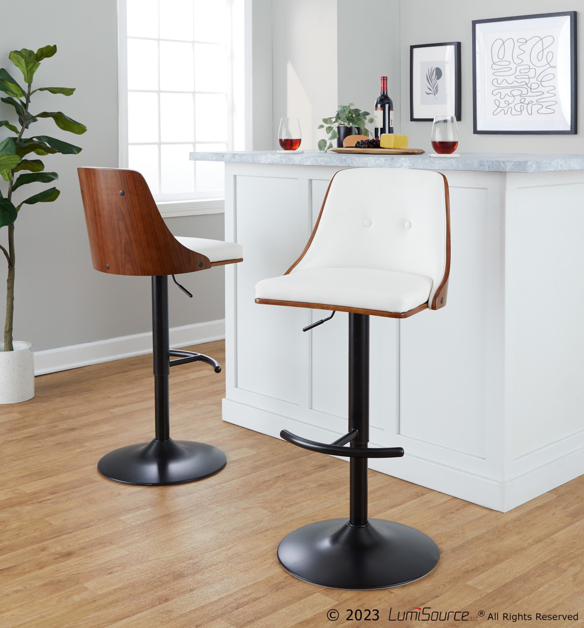 Gianna-Mid-Century-Modern-Walnut-and-White-Barstools-Set-of-2-3