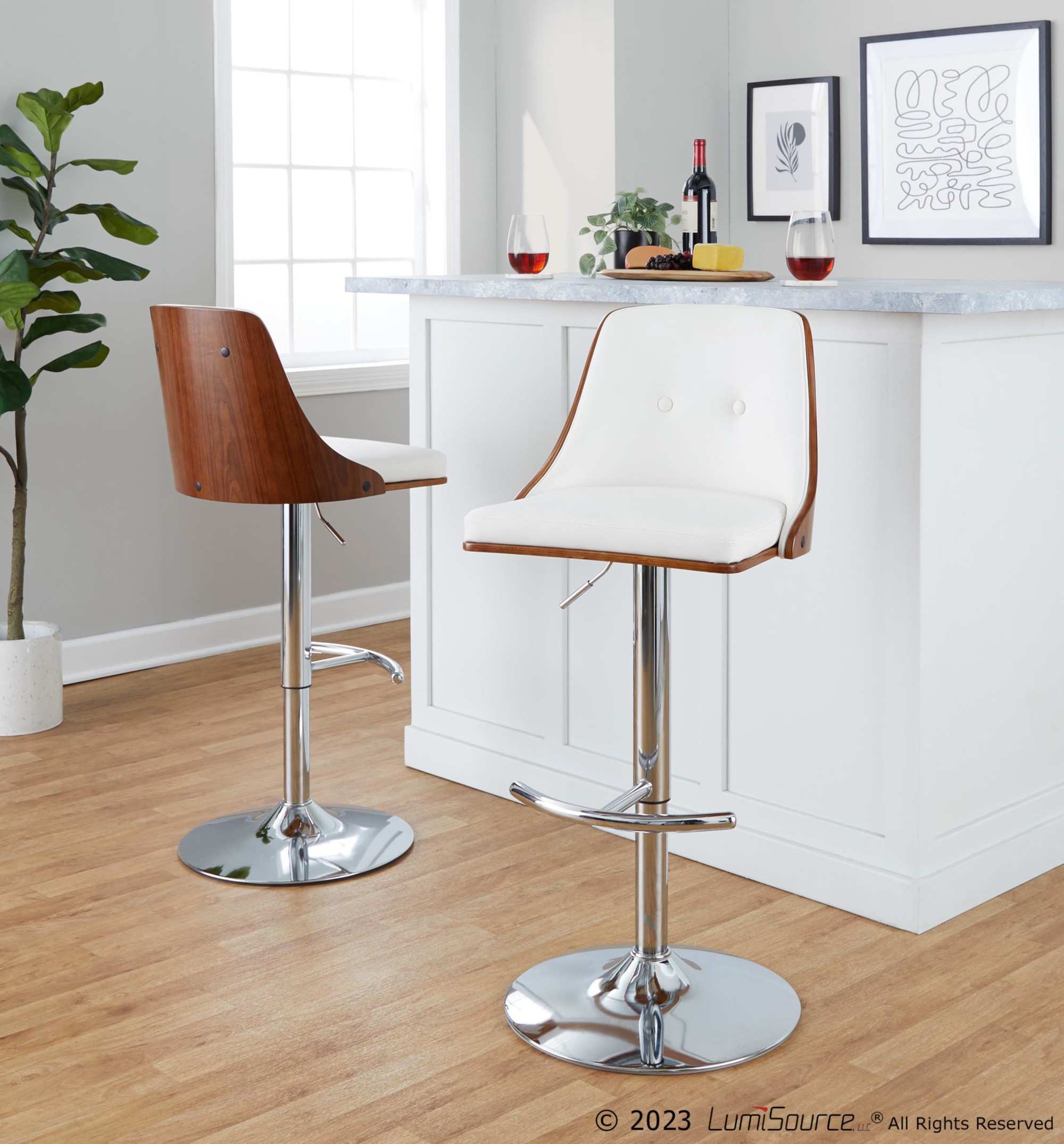 Gianna-Mid-Century-Modern-White-Faux-Leather-Swivel-Barstool-Set-of-2