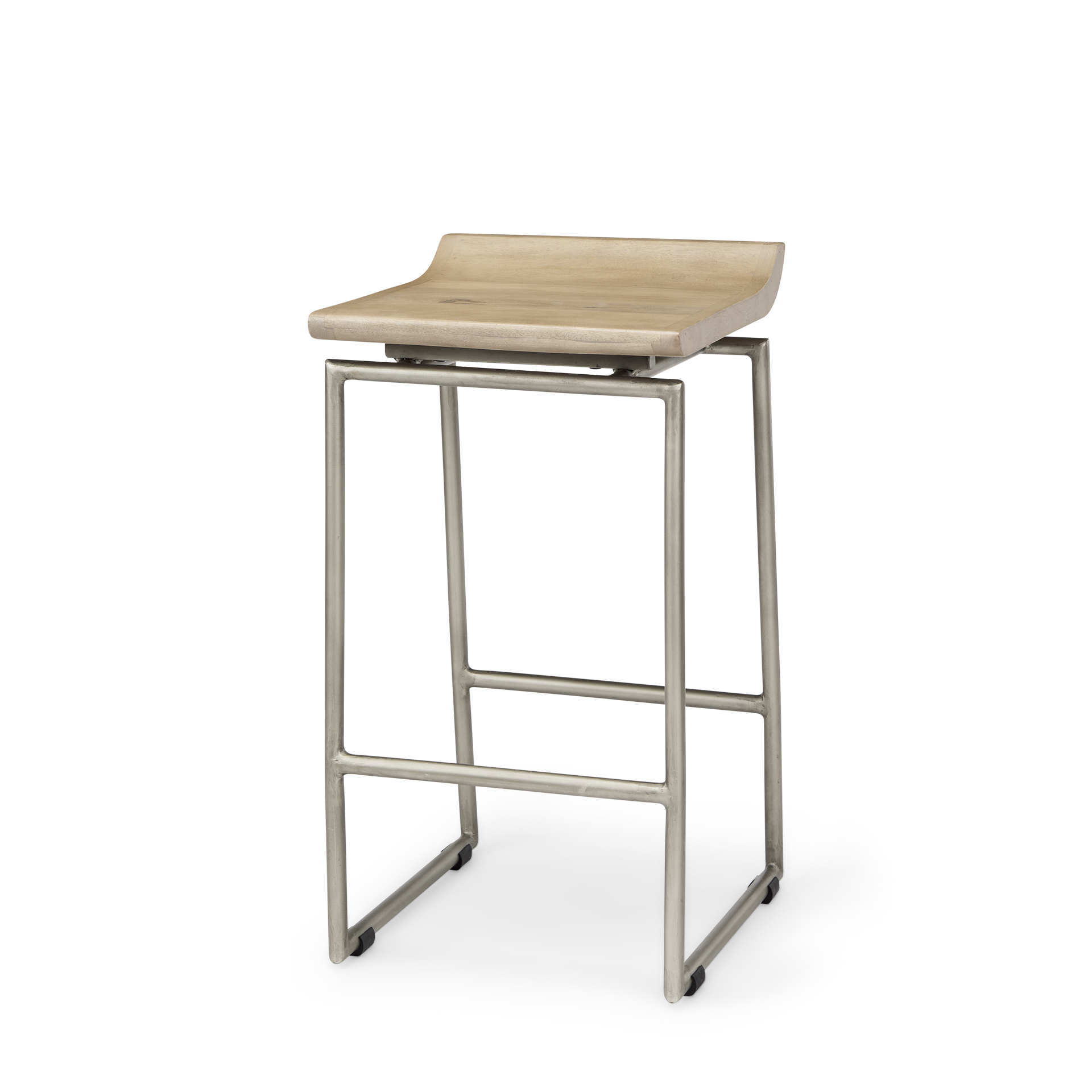 Givens-14.0L-x-15.8W-x-25.8H-Brown-Wood-WSilver-Metal-Frame-Counter-Stool