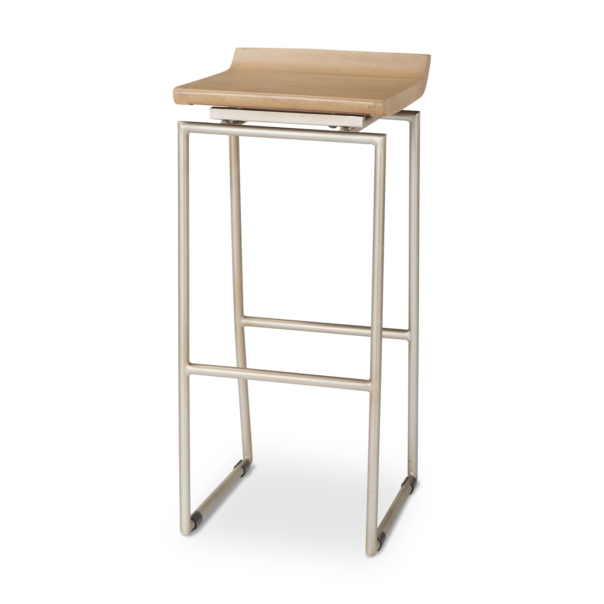 Givens-14.0L-x-15.8W-x-31.8H-Brown-Wood-WSilver-Metal-Frame-Bar-Stool
