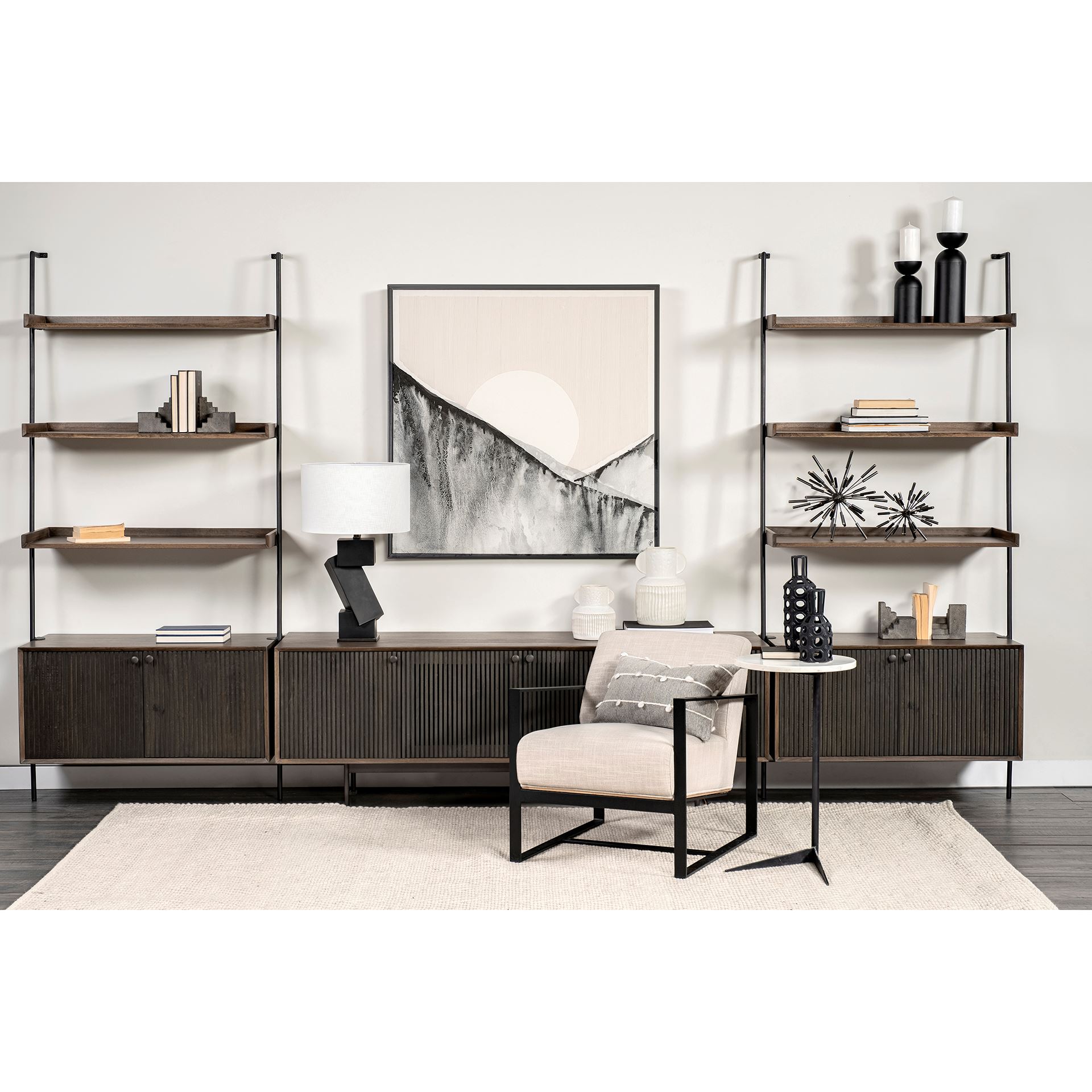 Grace-37.5L-x-20W-x-82H-Two-Toned-Brown-Wood-Three-Shelf-Shelving-Unit-1