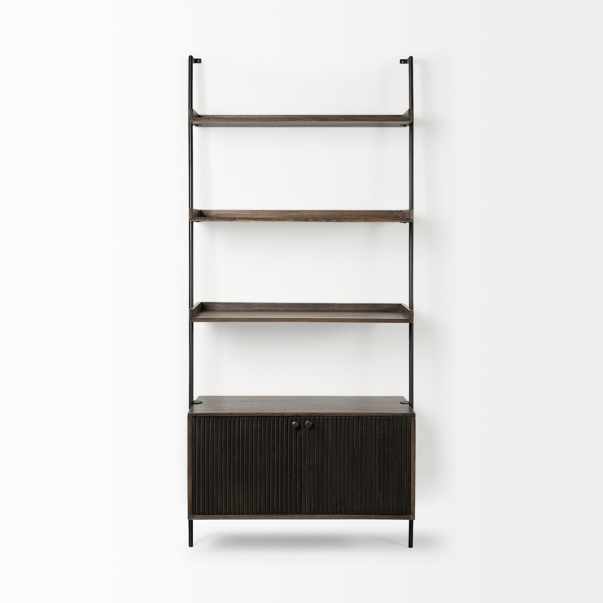 Grace-37.5L-x-20W-x-82H-Two-Toned-Brown-Wood-Three-Shelf-Shelving-Unit-2