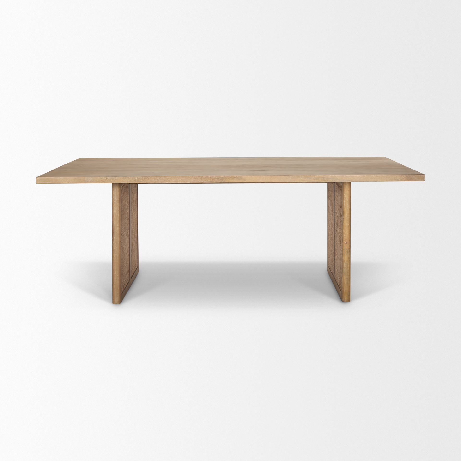 Grier-84L-Light-Brown-Wood-w-Cane-Dining-Table-2