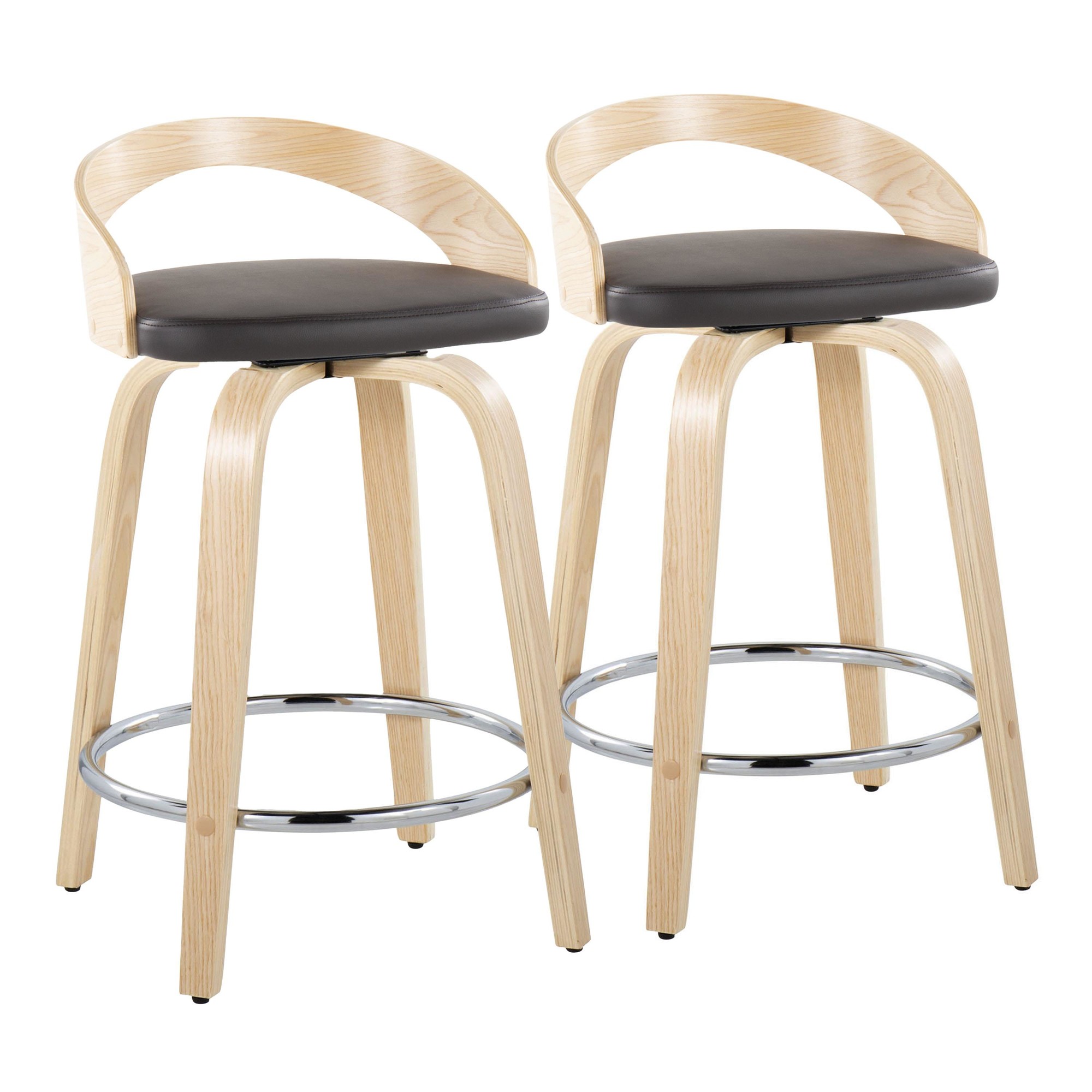 Grotto-24-Brown-Faux-Leather-Contemporary-Swivel-Stools-Set-of-2-4