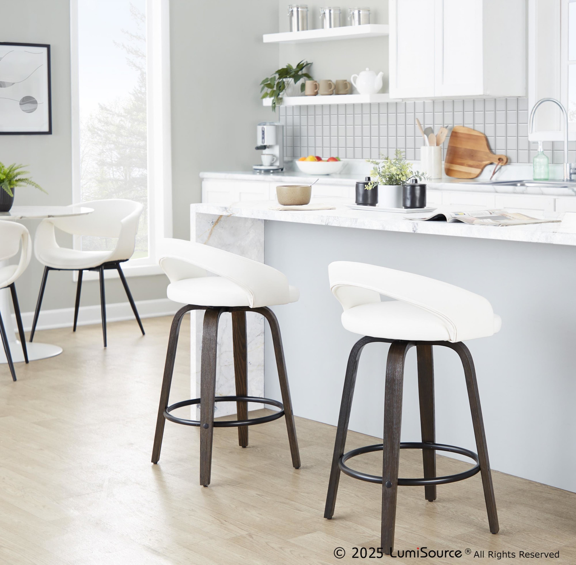 Grotto-26-White-Faux-Leather-Contemporary-Swivel-Stool-Set-of-2