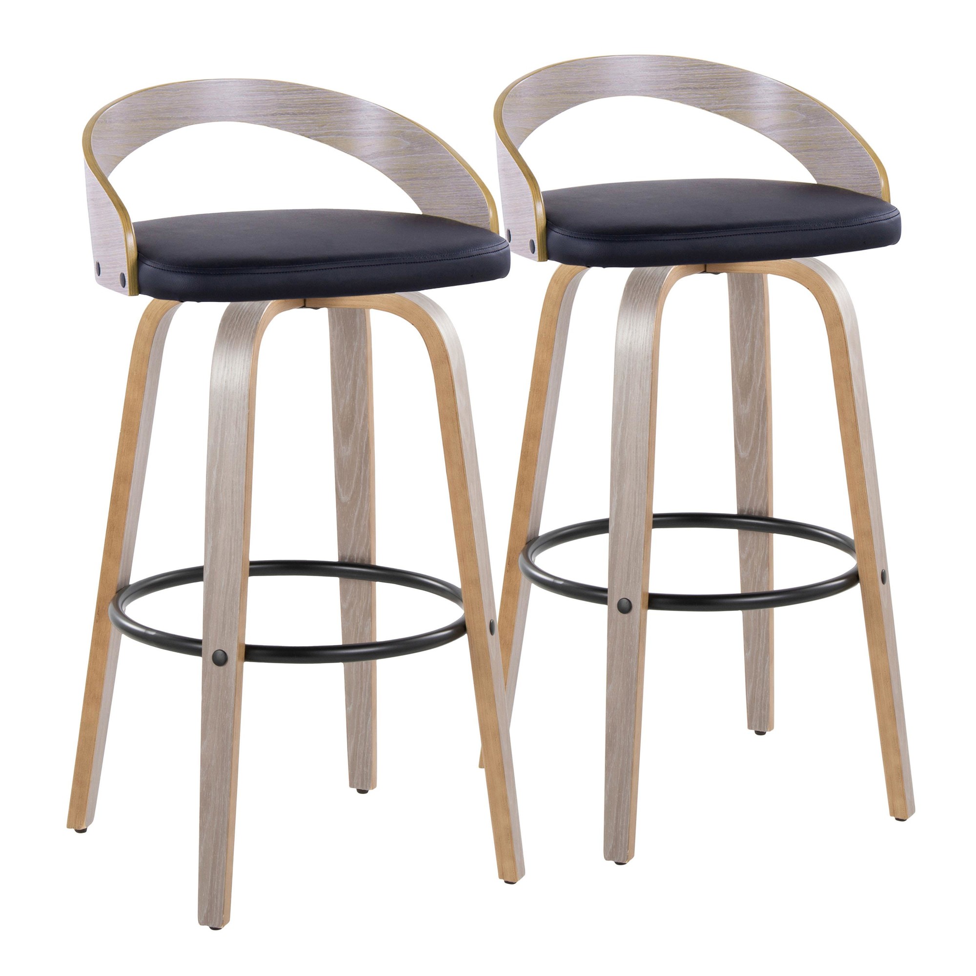 Grotto-30-Contemporary-Swivel-Barstools-Light-GreyBlack-Set-of-2-4