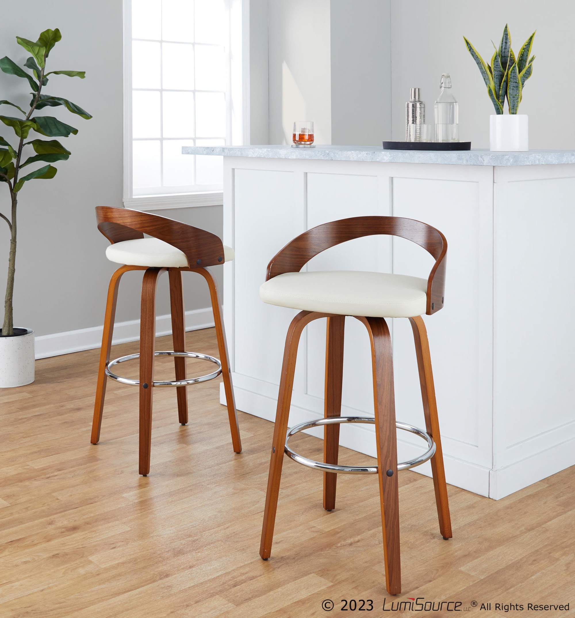 Grotto-30-Mid-Century-Cream-Swivel-Barstool-Walnut-Set-of-2