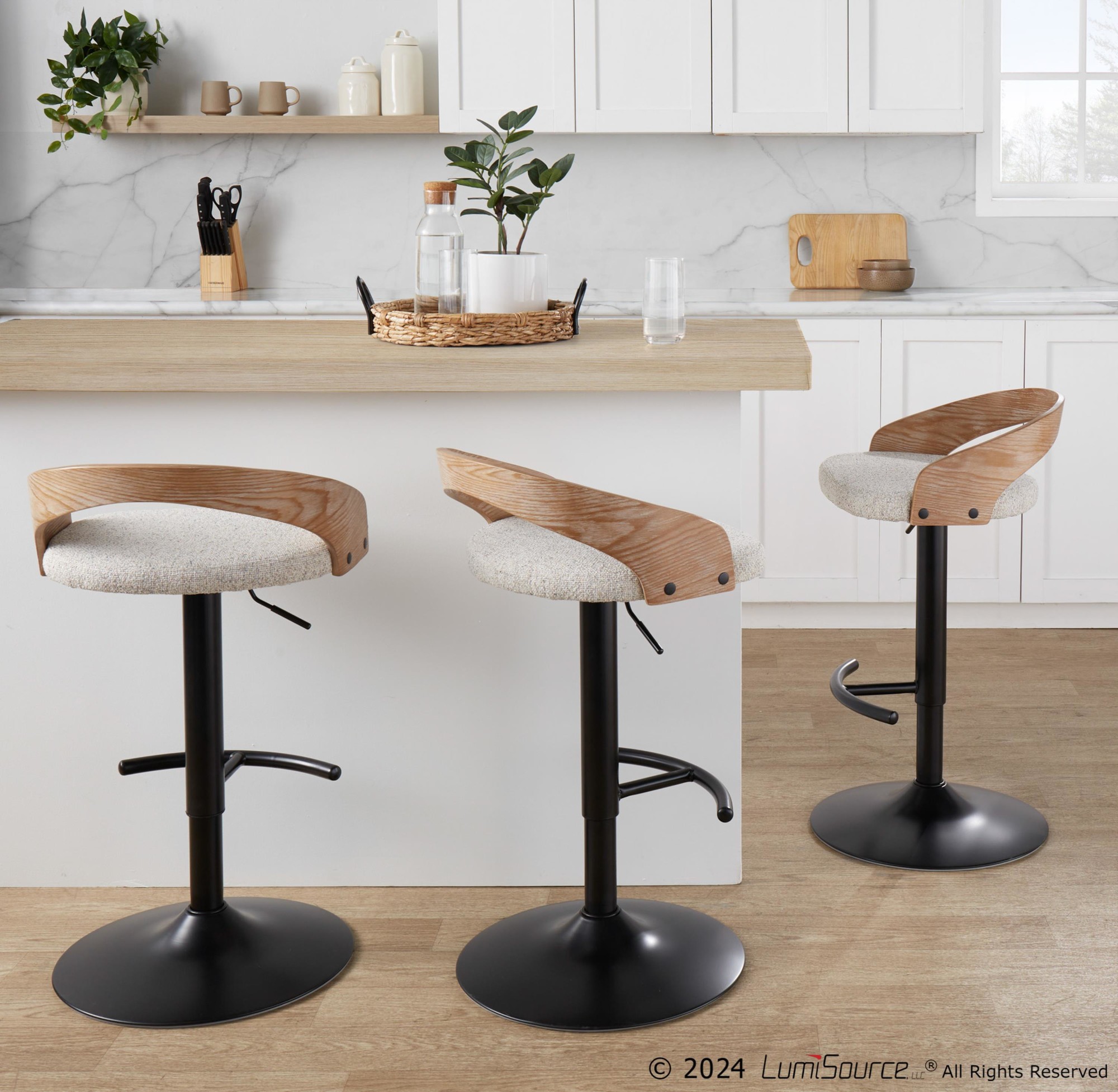 Grotto-Adjustable-Oat-Fabric-Swivel-Contemporary-Barstools-Set-of-2-2