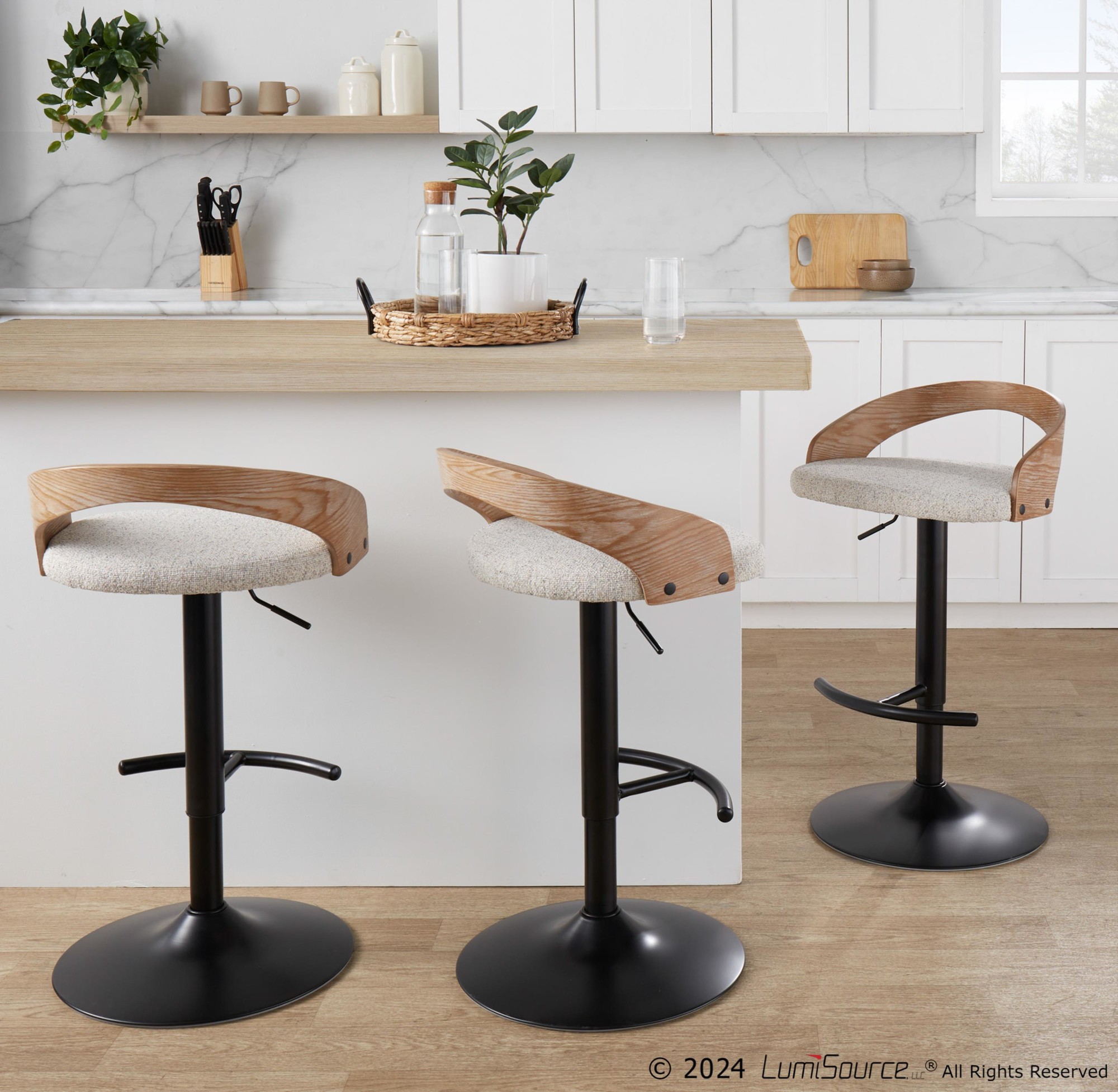 Grotto-Adjustable-Oat-Fabric-Swivel-Contemporary-Barstools-Set-of-2-3