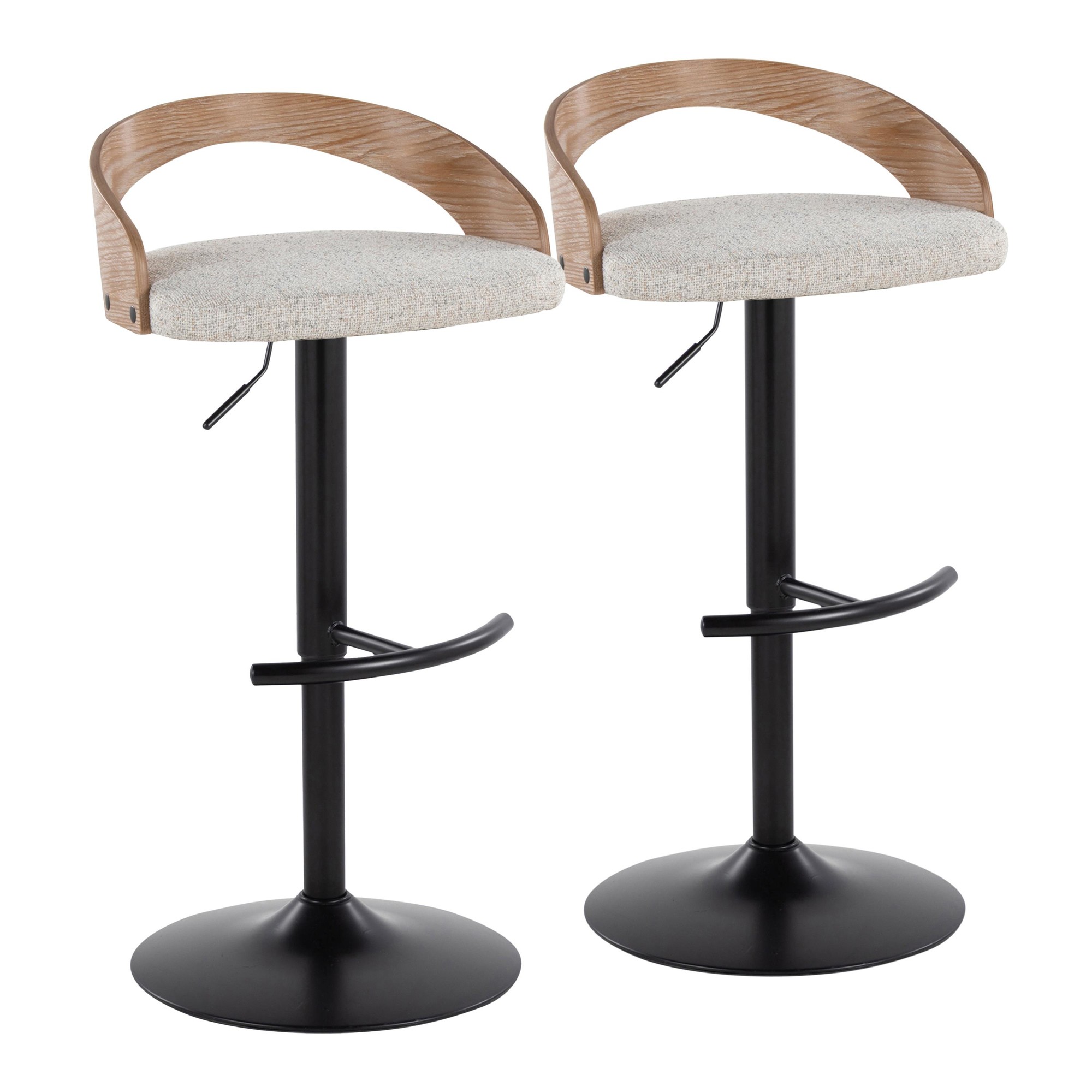 Grotto-Adjustable-Oat-Fabric-Swivel-Contemporary-Barstools-Set-of-2-4
