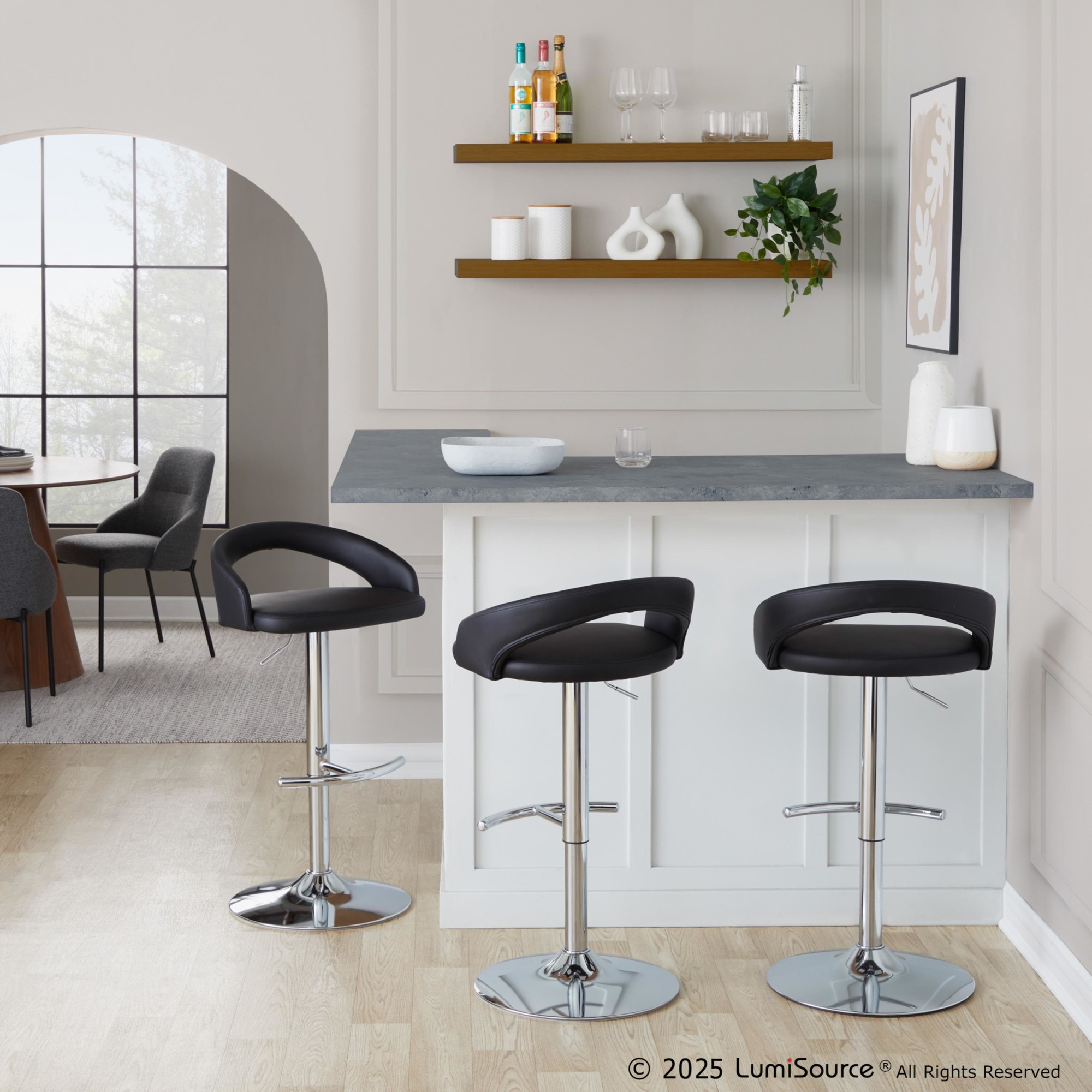 Grotto-Black-Faux-Leather-Chrome-Contemporary-Barstools-Set-of-2