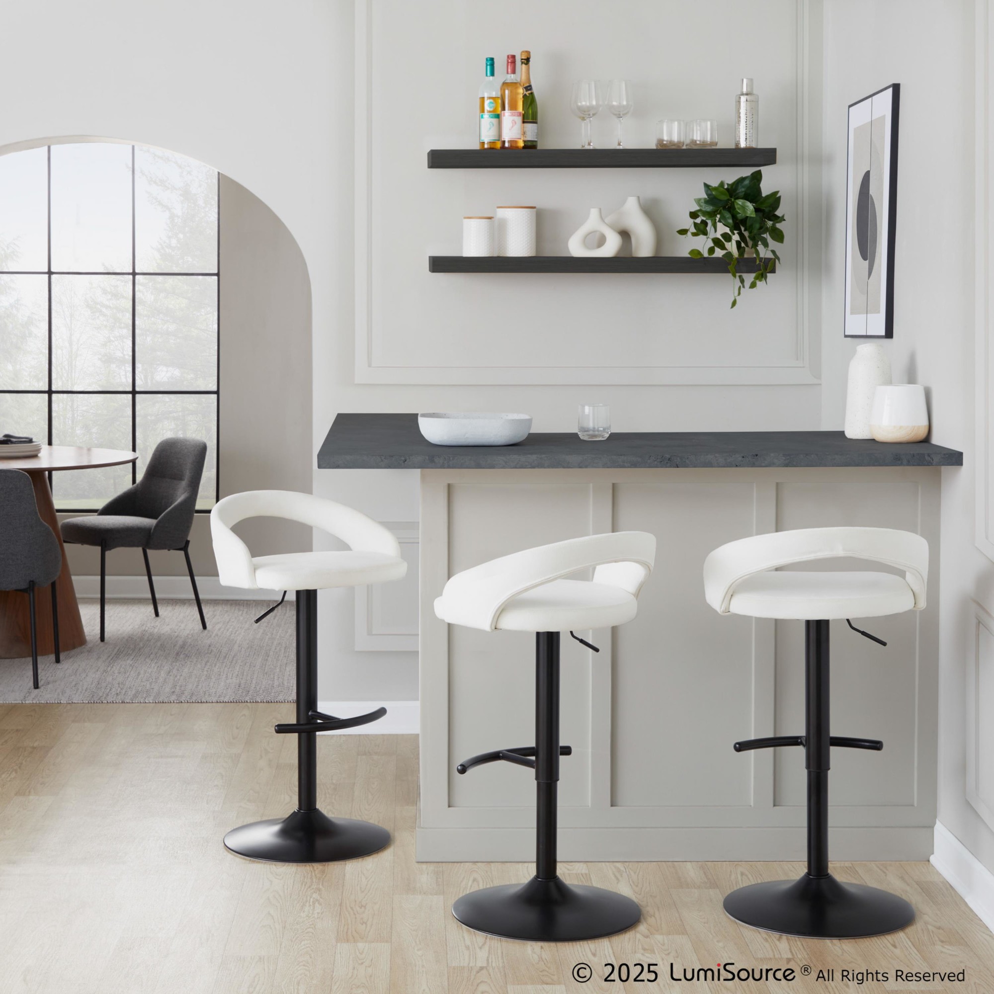 Grotto-Black-Metal-White-Velvet-Contemporary-Barstools-Set-of-2