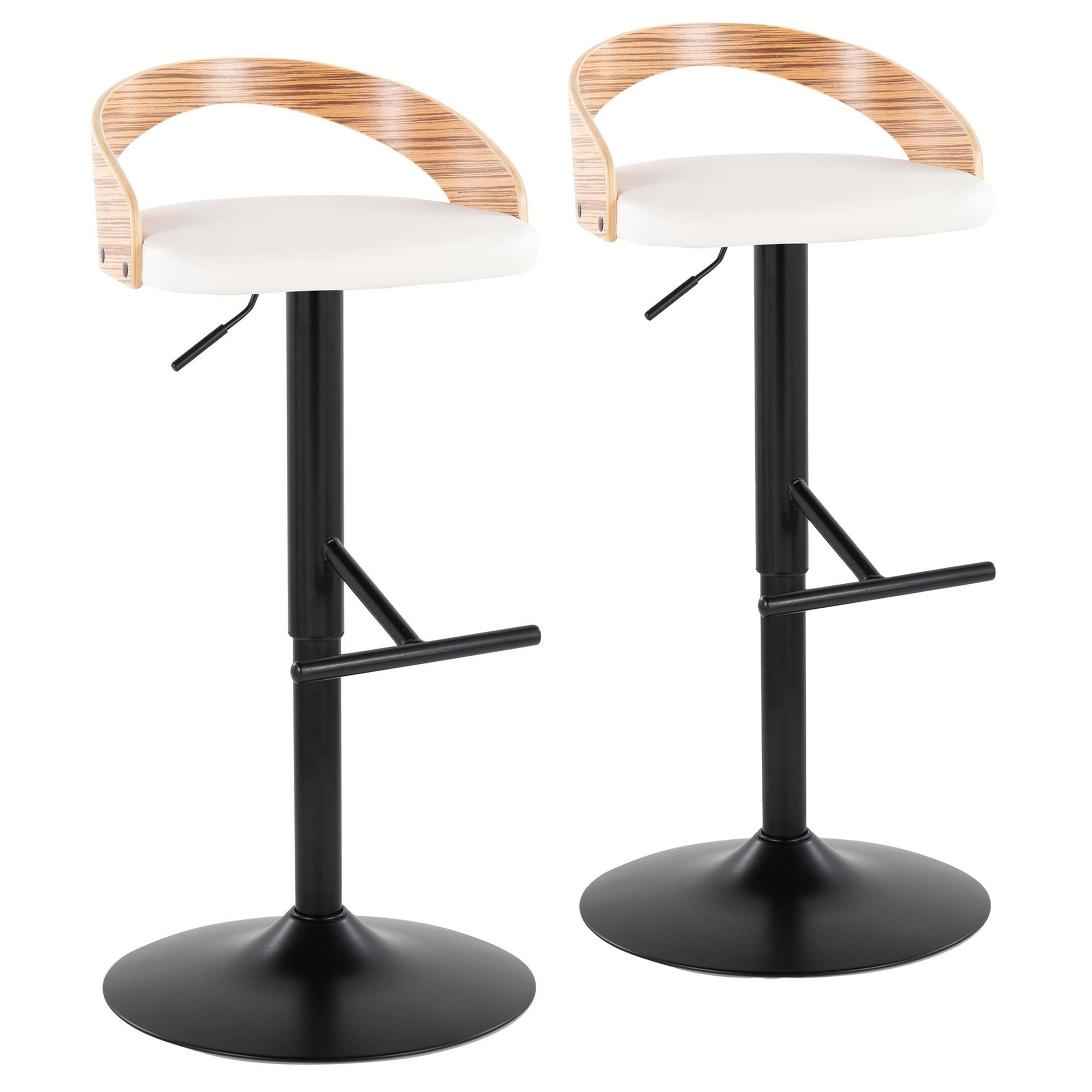 Grotto-Black-Metal-Zebra-Wood-White-Faux-Leather-Barstool-Set-of-2-2