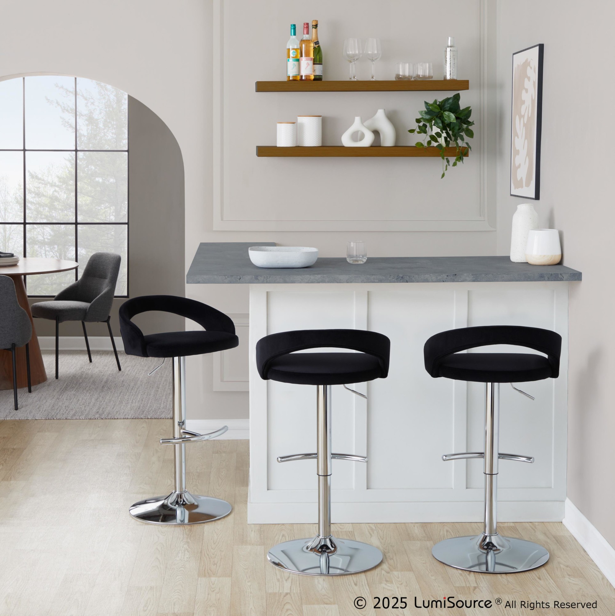Grotto-Black-Velvet-Chrome-Contemporary-Adjustable-Barstools-Set-of-2-1