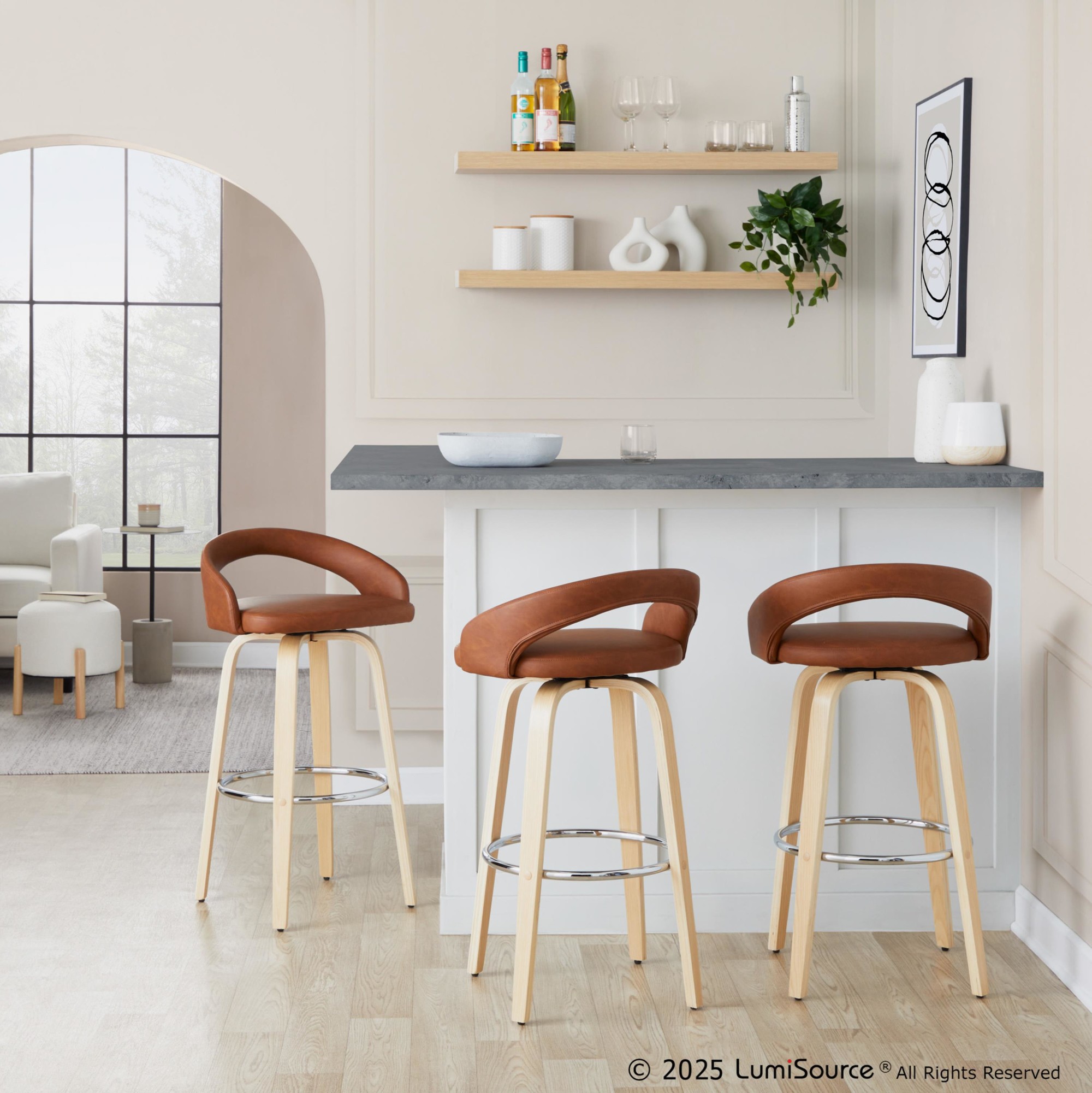 Grotto-Camel-Faux-Leather-Contemporary-30-Inch-Barstool-Set-of-2