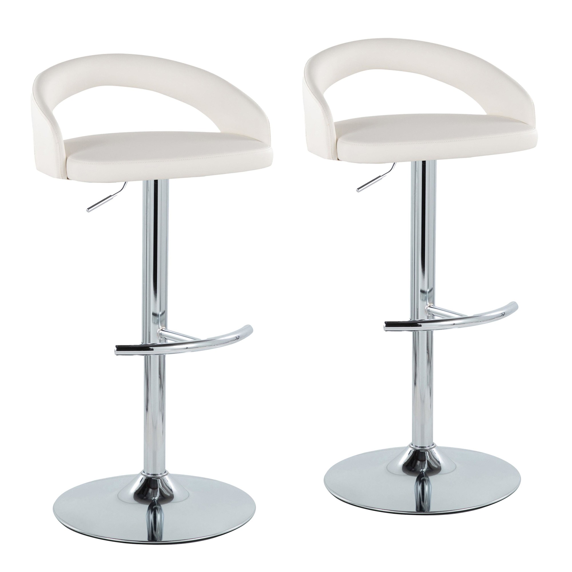 Grotto-Contemporary-Adjustable-Barstool-White-Faux-Leather-Chrome-Set-of-2-Set-of-2-2