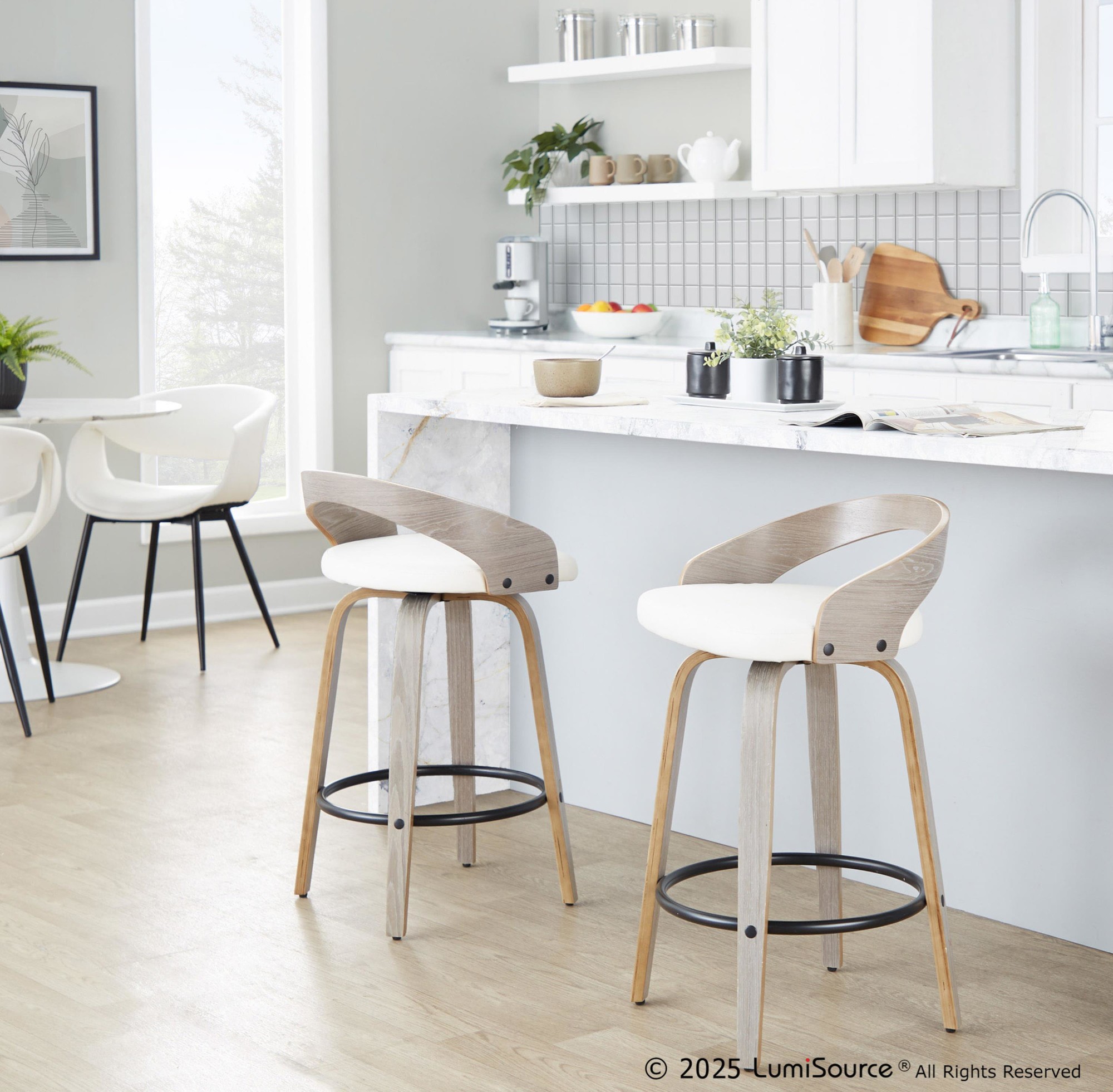Grotto-Contemporary-Swivel-Counter-Stools-in-Grey-and-White-Set-of-2-Set-of-2