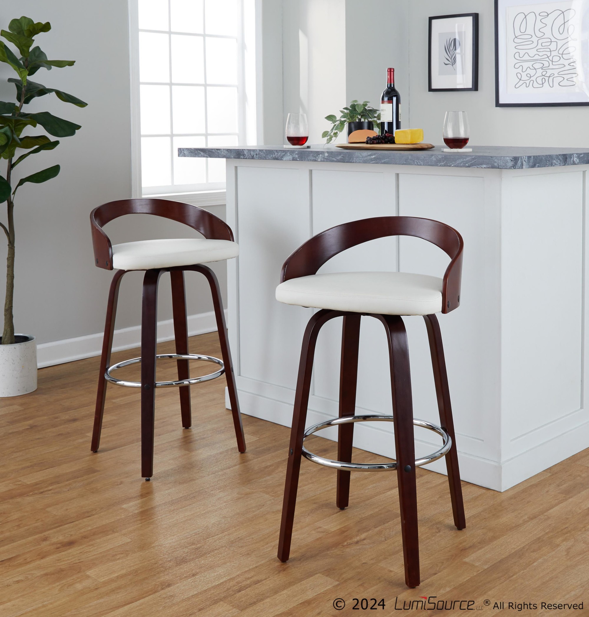 Grotto-Mahogany-White-Swivel-Mid-Century-Modern-Bar-Stool-Set-of-2-2
