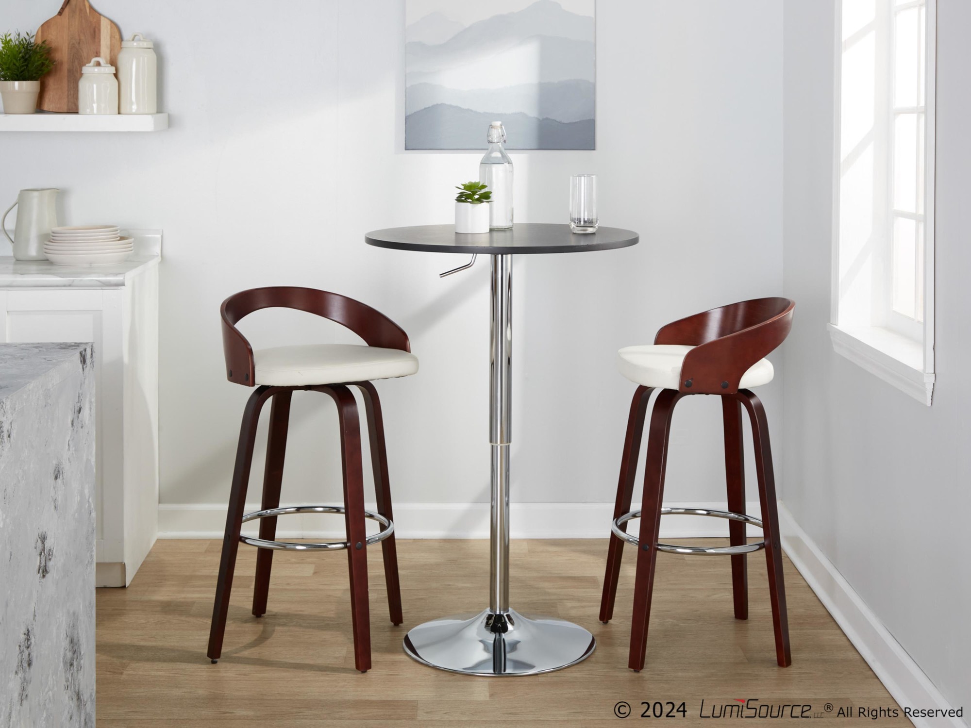Grotto-Mahogany-White-Swivel-Mid-Century-Modern-Bar-Stool-Set-of-2