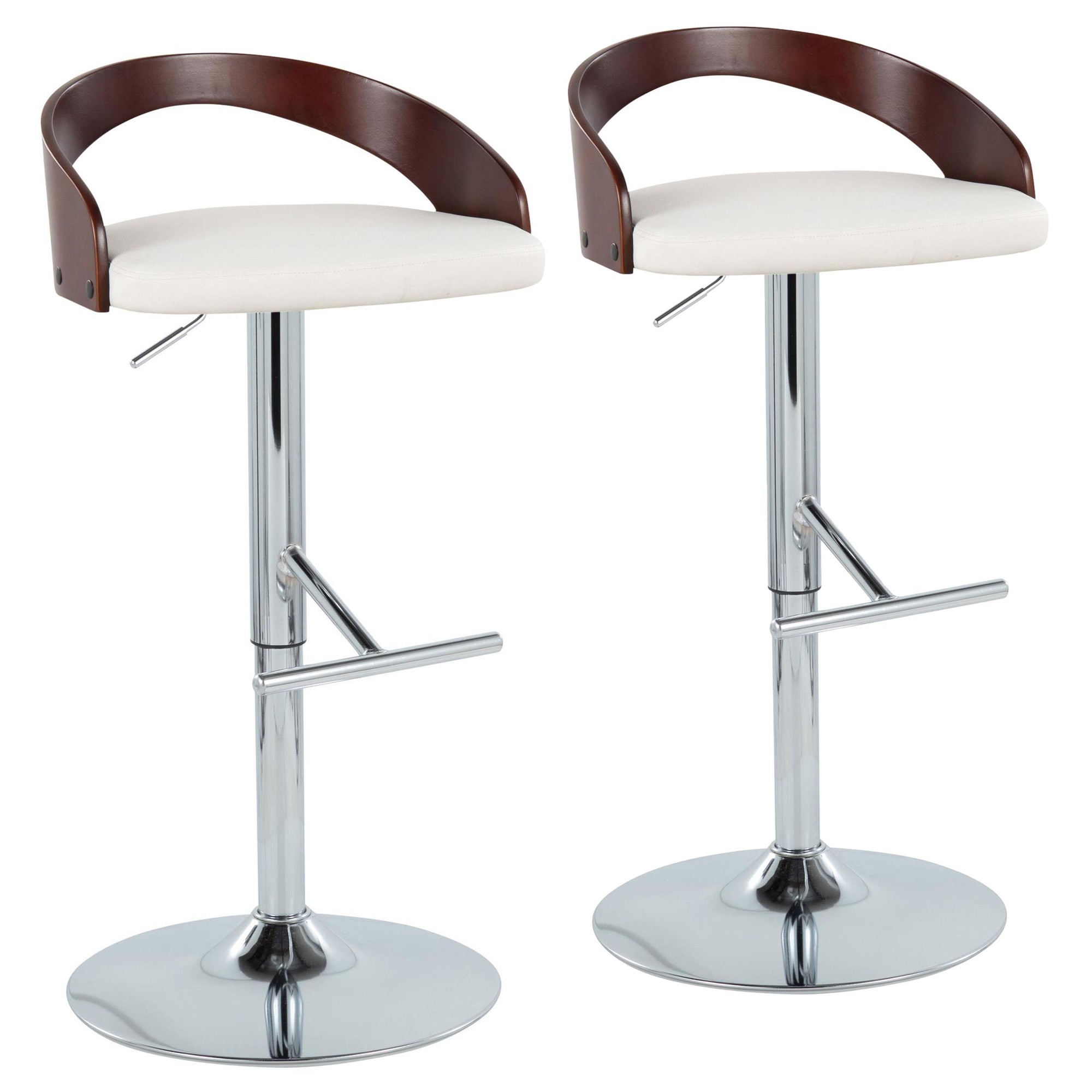 Grotto-Mid-Century-Adjustable-Swivel-Barstools-White-Chrome-Set-of-2-Set-of-2-2