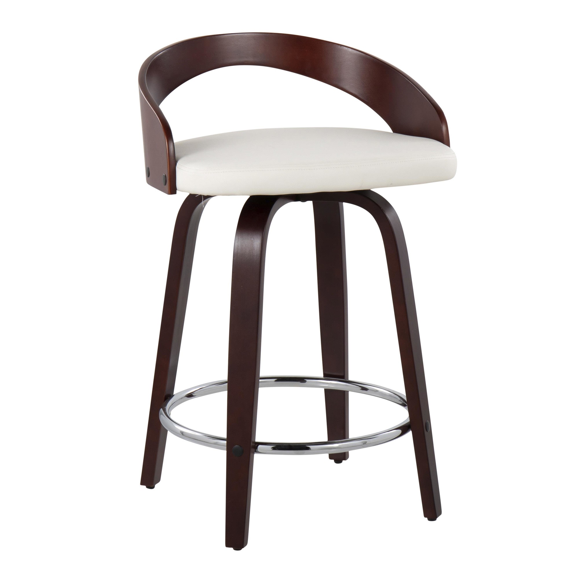 Grotto-Mid-Century-Modern-Swivel-Counter-Stool-Mahogany-White-Set-of-2-2