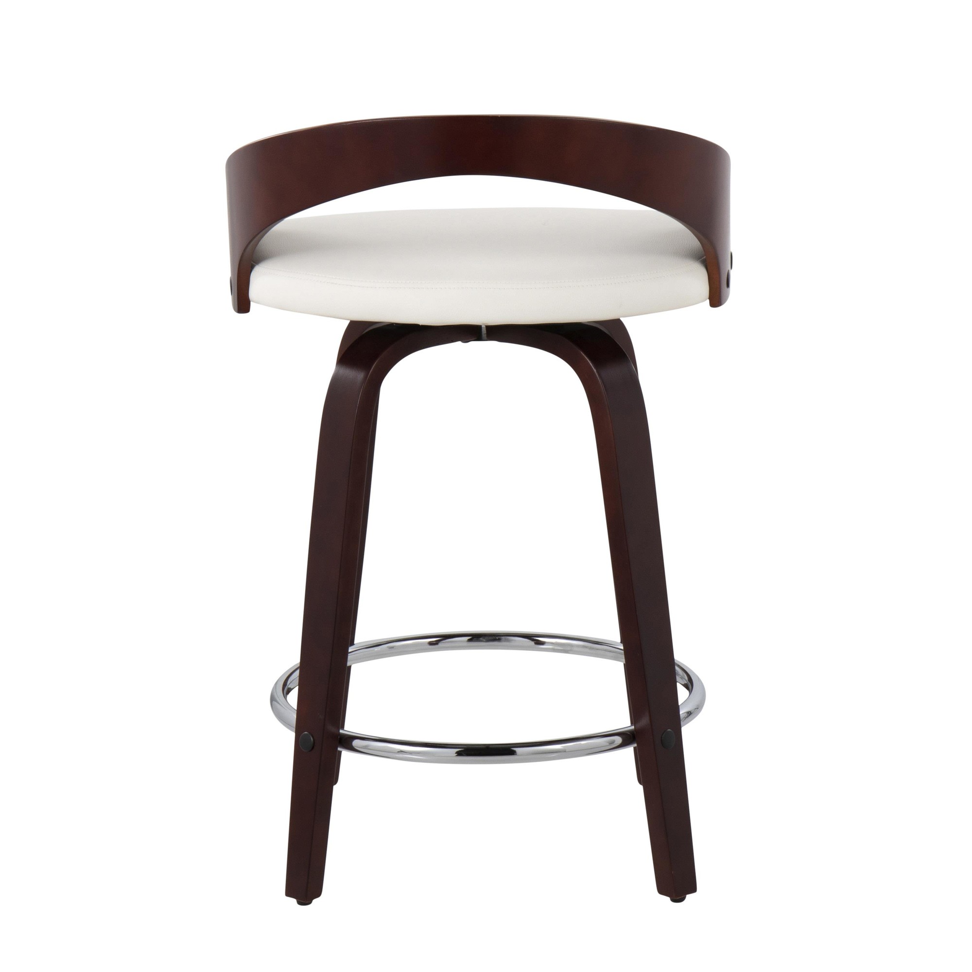 Grotto-Mid-Century-Modern-Swivel-Counter-Stool-Mahogany-White-Set-of-2-5