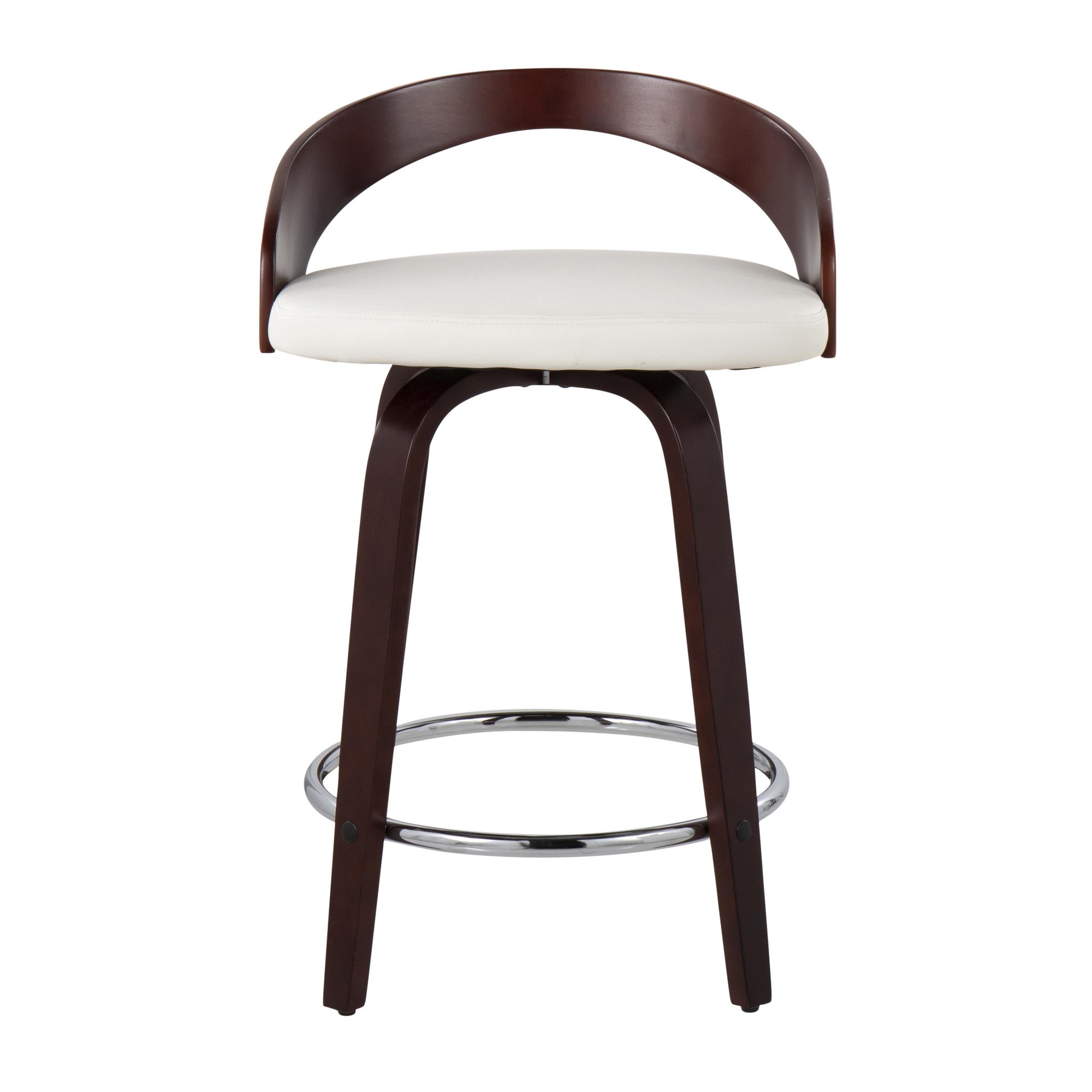 Grotto-Mid-Century-Modern-Swivel-Counter-Stool-Mahogany-White-Set-of-2-6