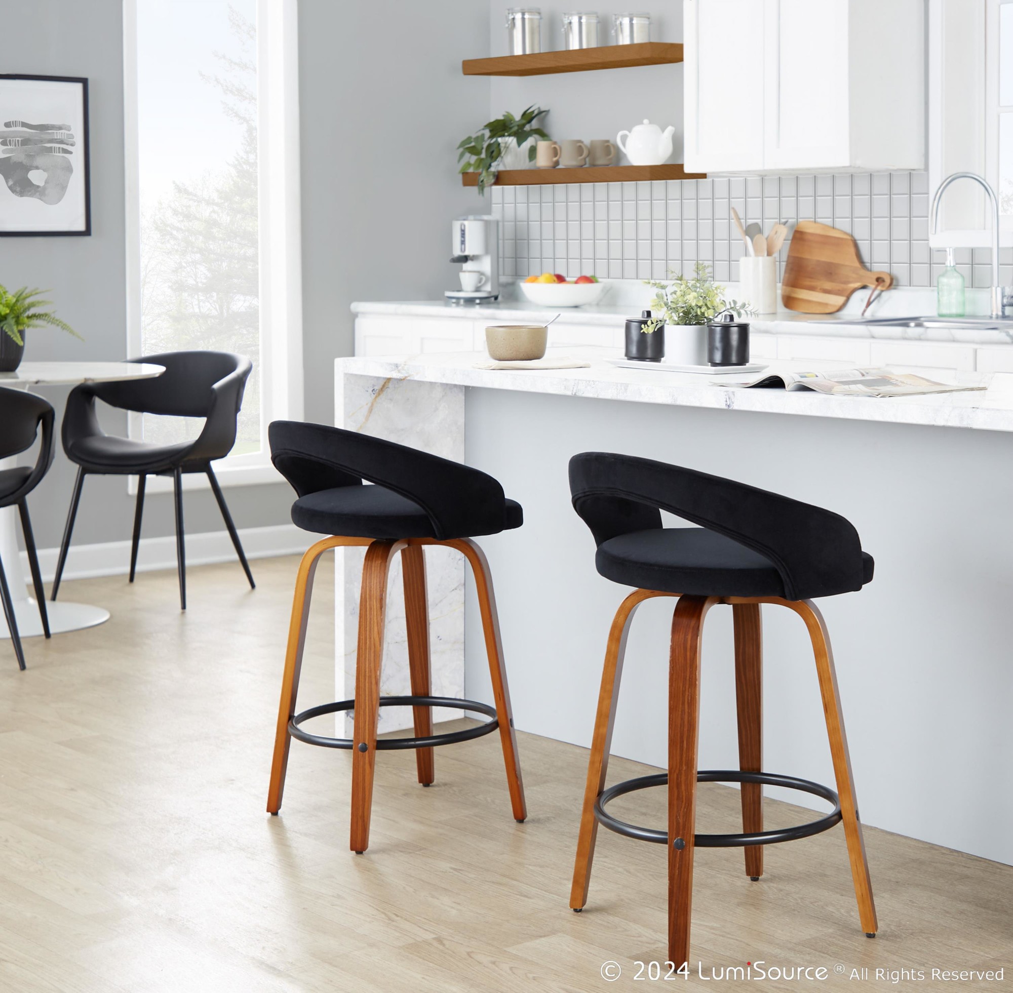Grotto-Walnut-Wood-Black-Velvet-Contemporary-Counter-Stool-Set-of-2-1