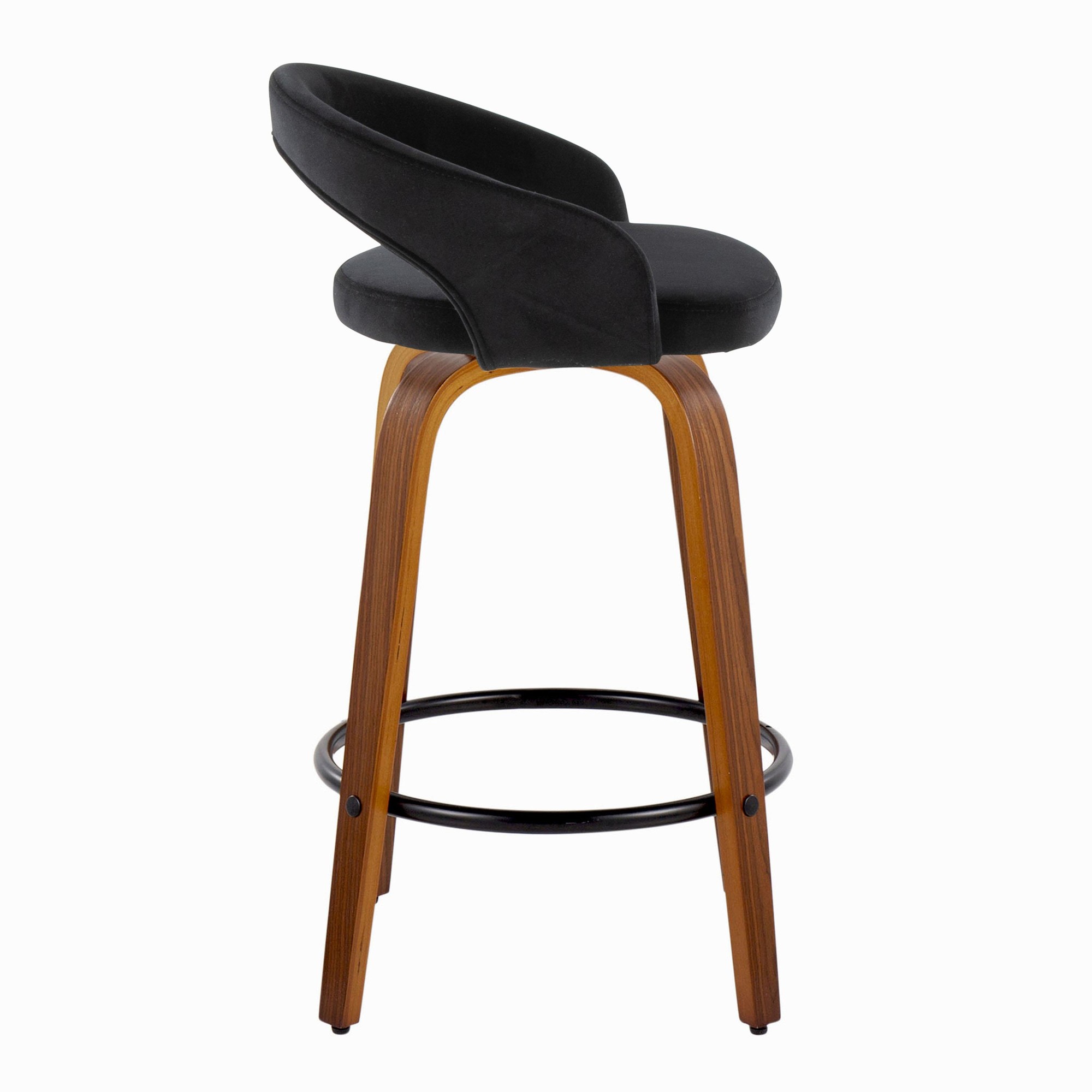 Grotto-Walnut-Wood-Black-Velvet-Contemporary-Counter-Stool-Set-of-2-4