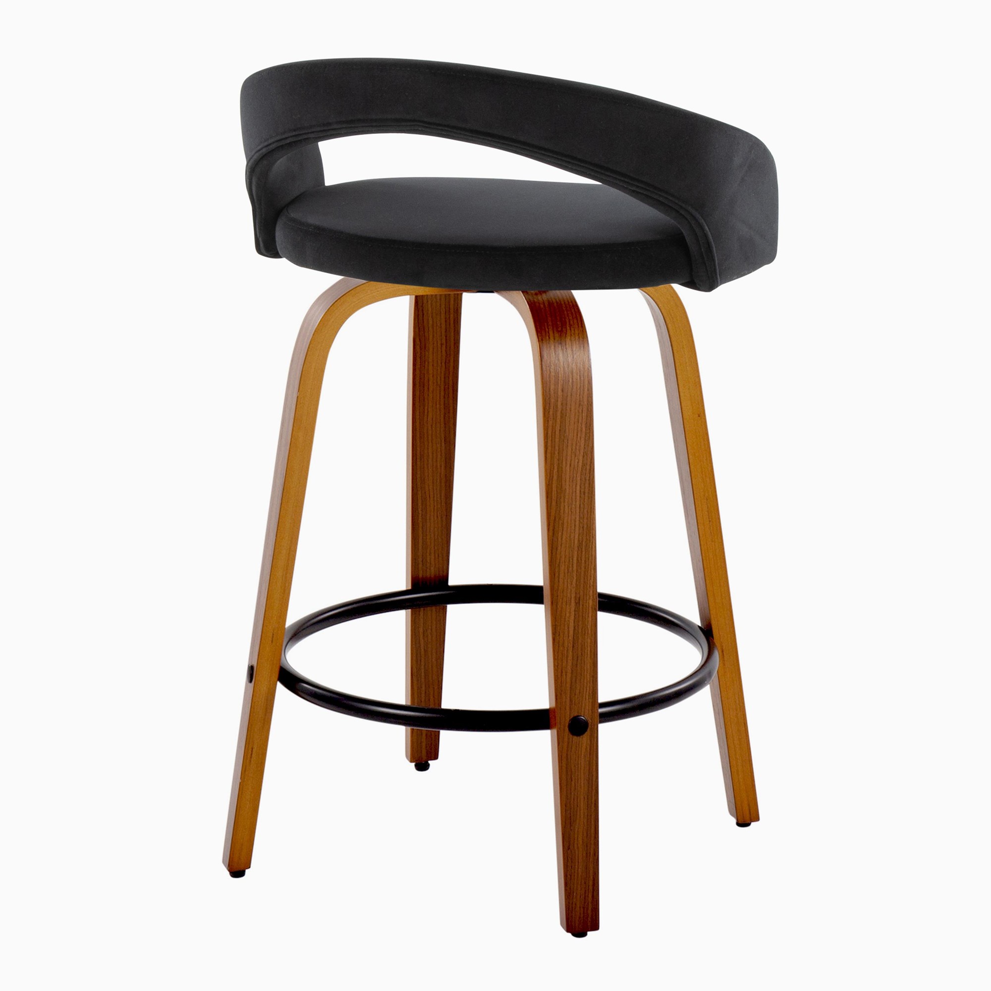 Grotto-Walnut-Wood-Black-Velvet-Contemporary-Counter-Stool-Set-of-2-5