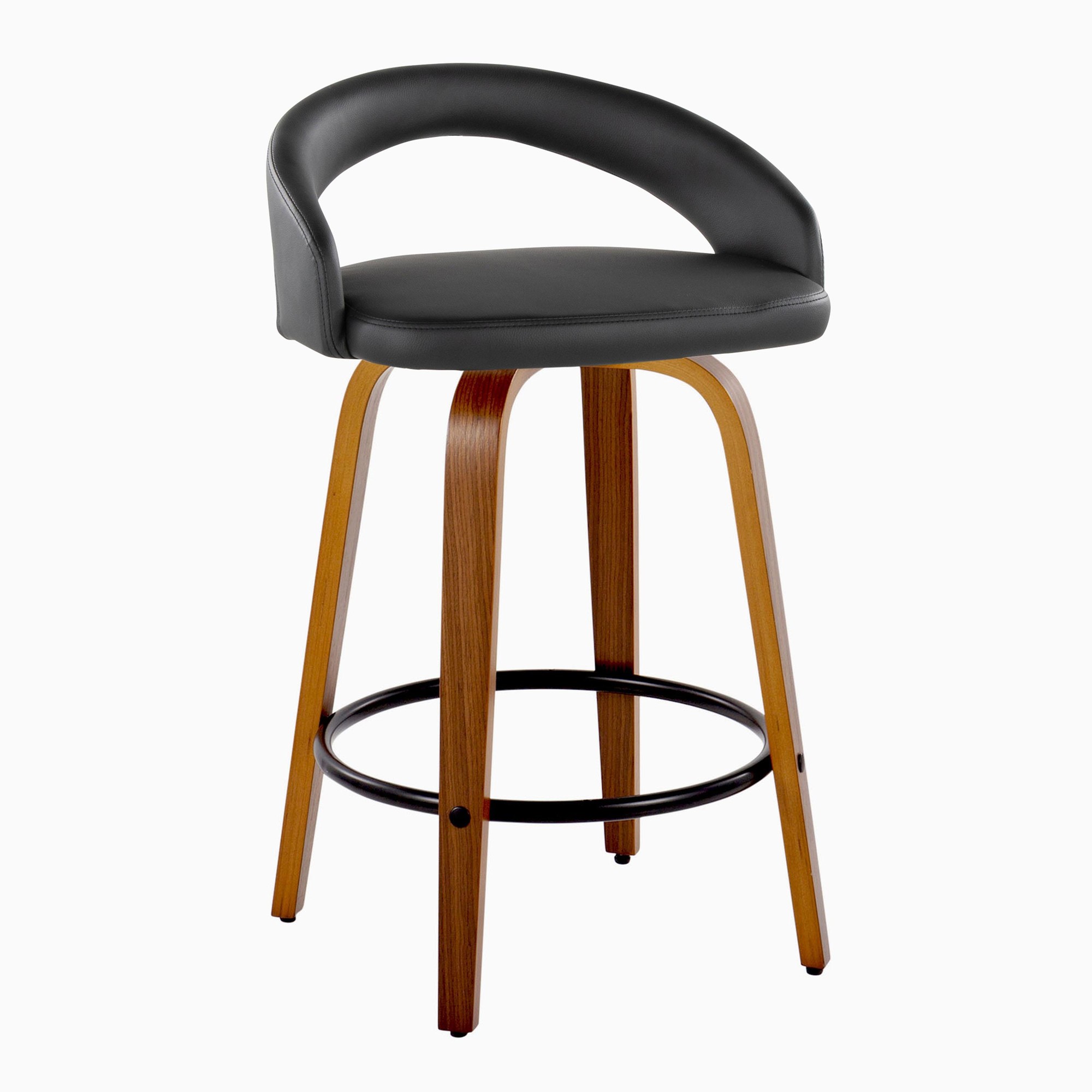Grotto-Walnut-and-Black-Contemporary-Swivel-Counter-Stools-Set-of-2-3