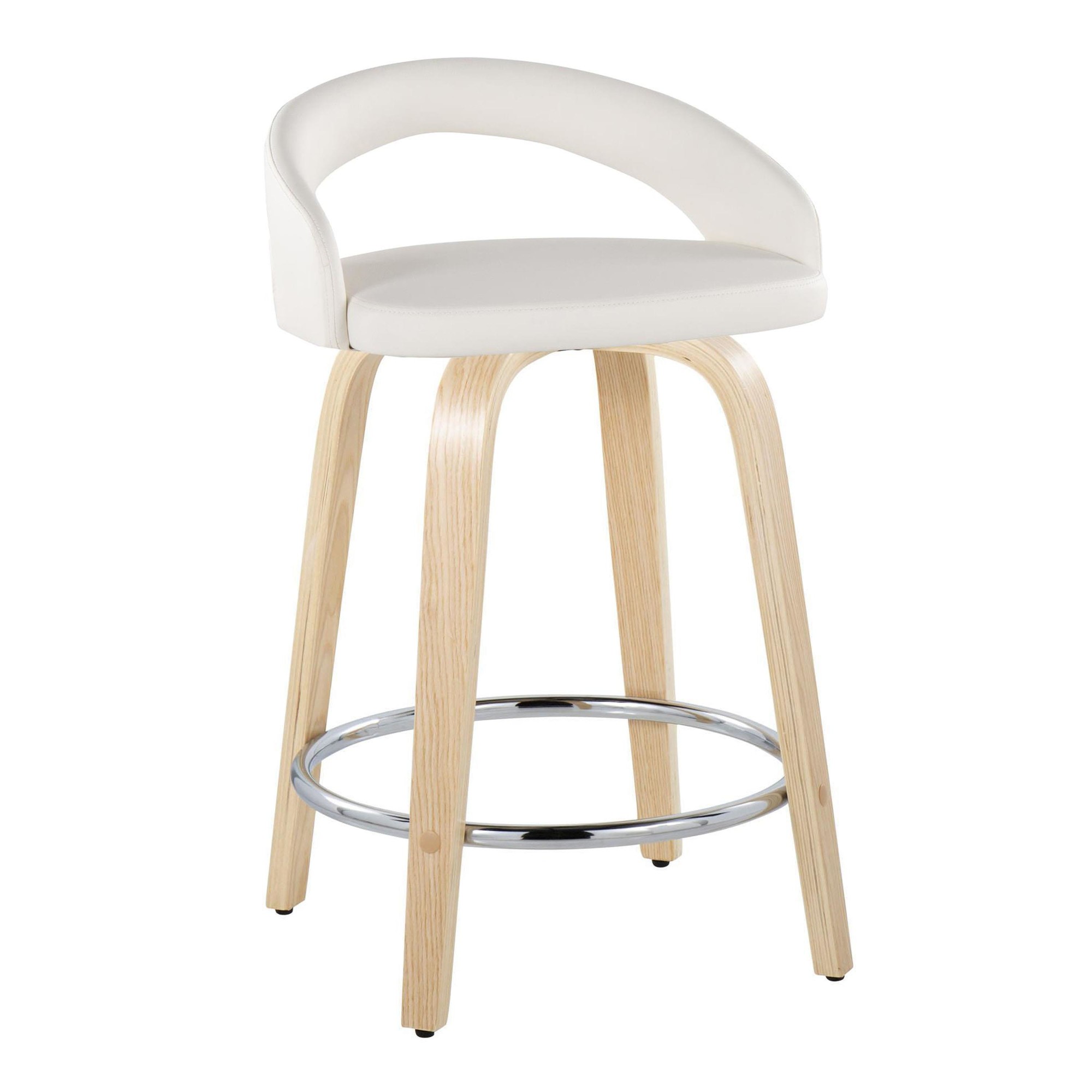 Grotto-White-Faux-Leather-24-Contemporary-Swivel-Stool-Set-of-2-3