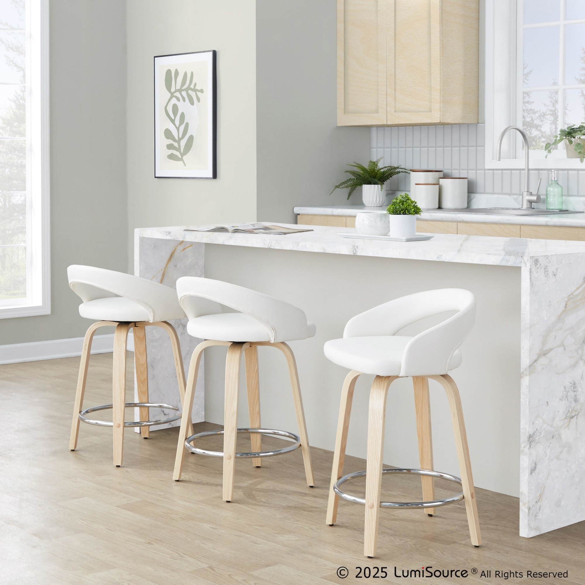 Grotto-White-Faux-Leather-24-Contemporary-Swivel-Stool-Set-of-2