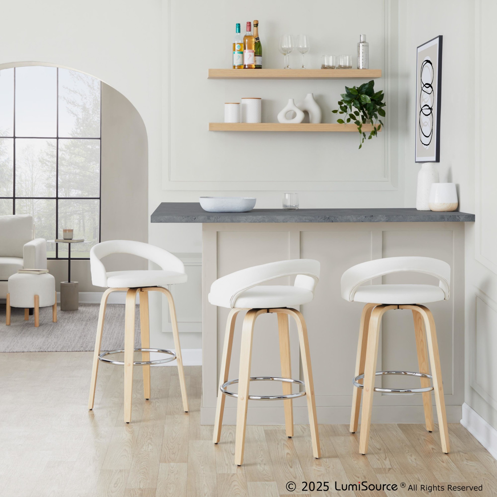 Grotto-White-Faux-Leather-Contemporary-Swivel-Barstools-30-Inch-Set-of-2