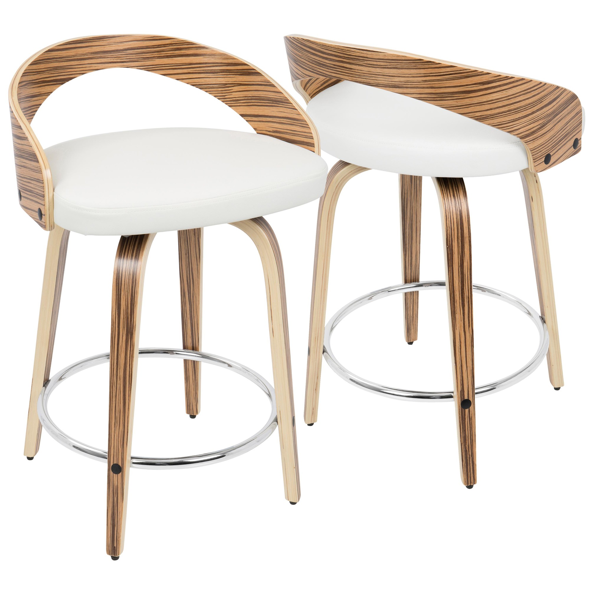 Grotto-Zebra-Wood-White-Swivel-Mid-Century-Modern-Counter-Stools-Set-of-2-1