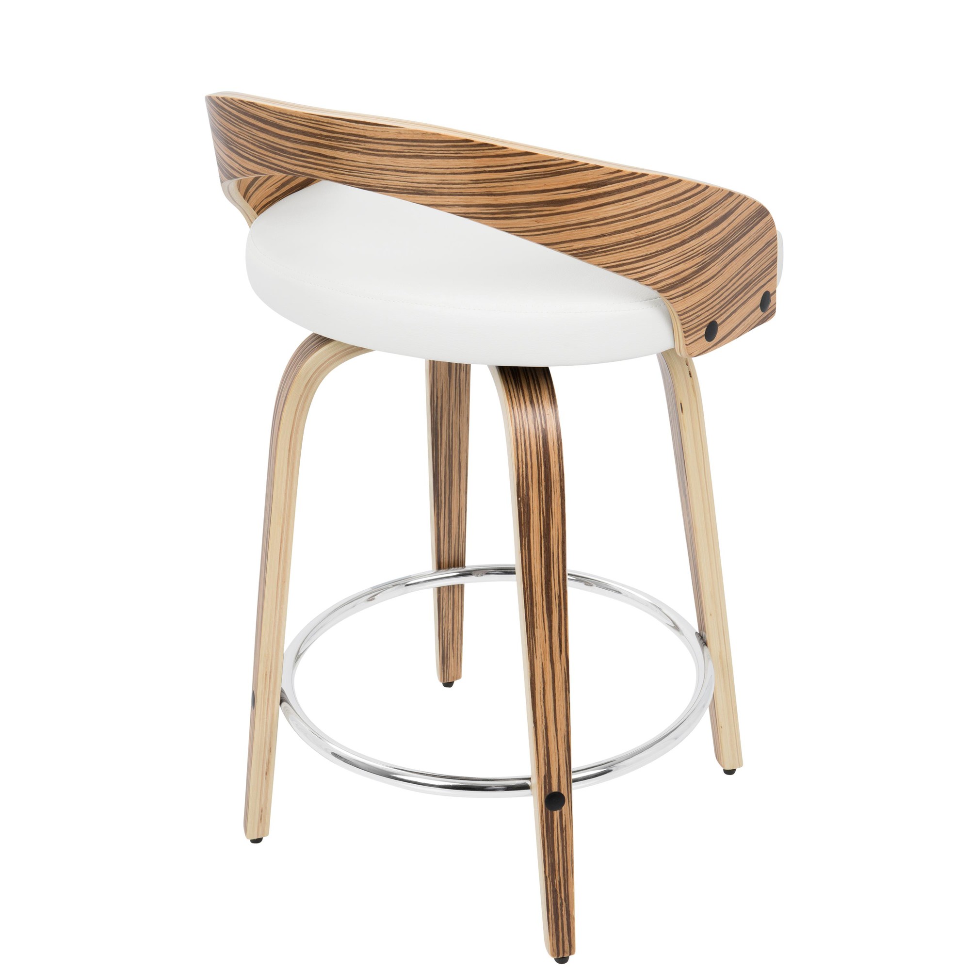 Grotto-Zebra-Wood-White-Swivel-Mid-Century-Modern-Counter-Stools-Set-of-2-4
