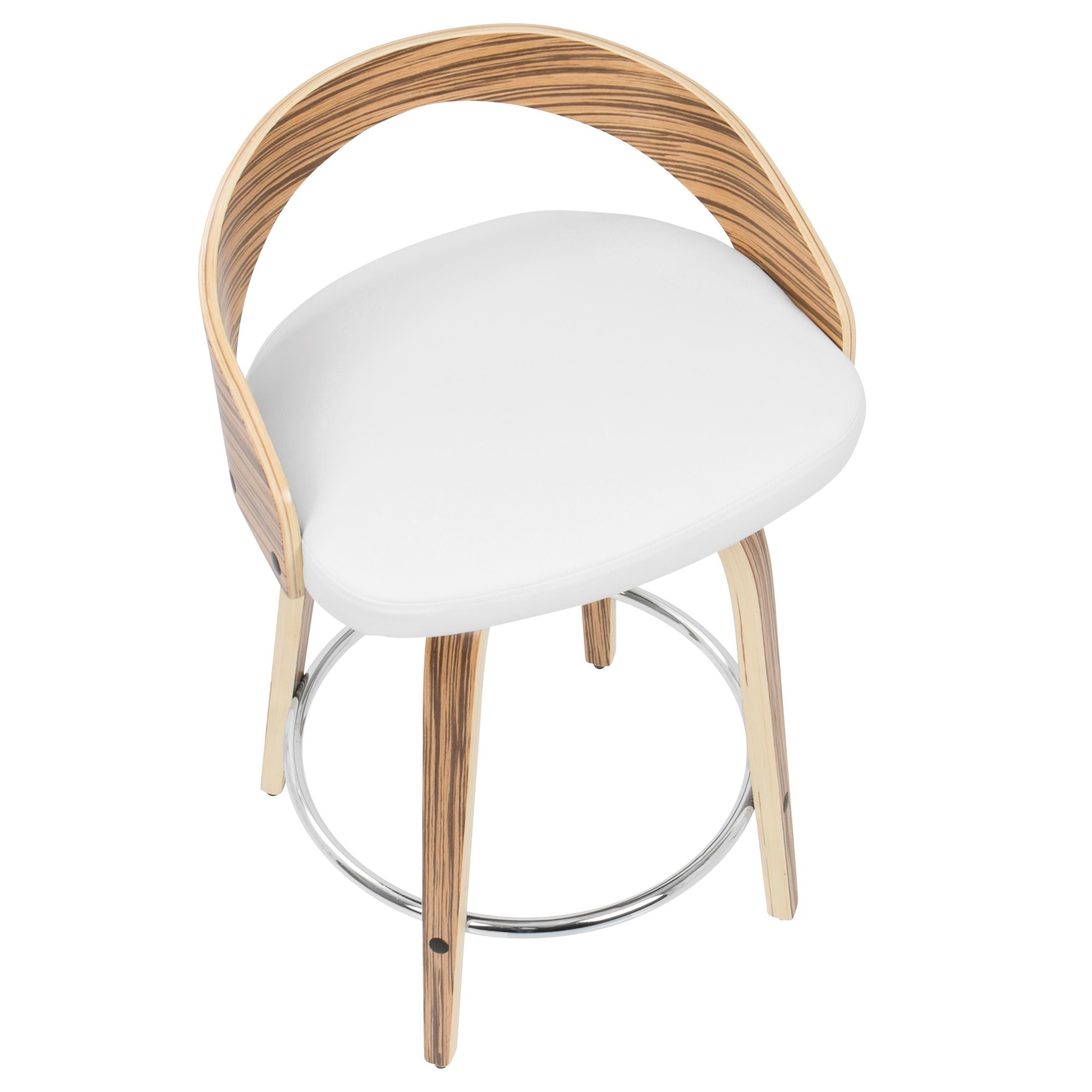 Grotto-Zebra-Wood-White-Swivel-Mid-Century-Modern-Counter-Stools-Set-of-2-7