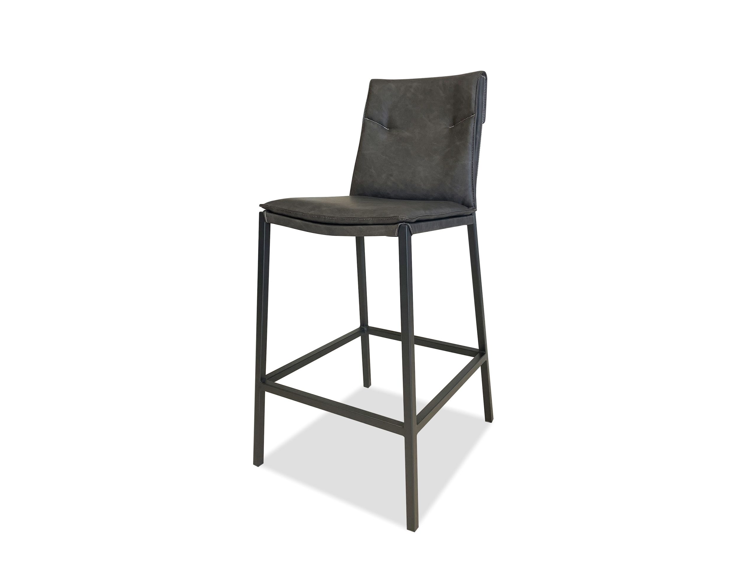 HARRIS-Grey-Leatherette-Counter-Stool-Black-Steel-Base