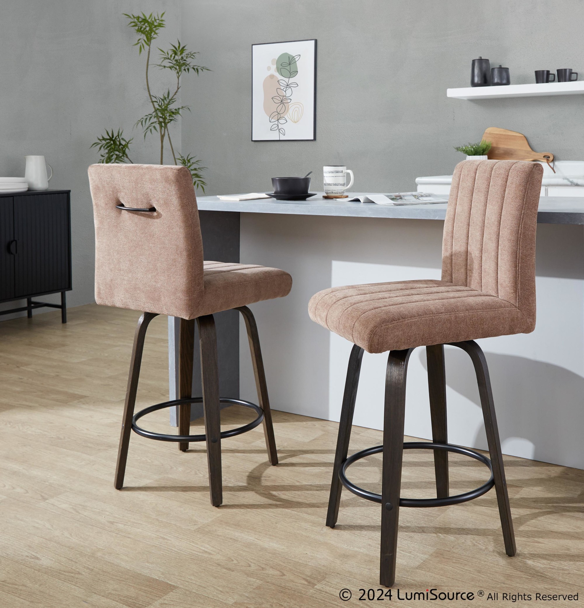 Hank-26-Contemporary-Brown-Swivel-Counter-Stool-Set-of-2