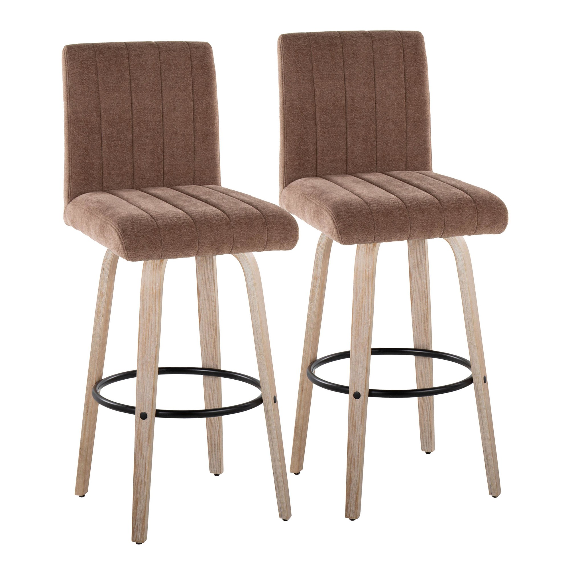 Hank-30-Inch-Whitewashed-Wood-and-Brown-Fabric-Swivel-Barstool-Set-of-2-2