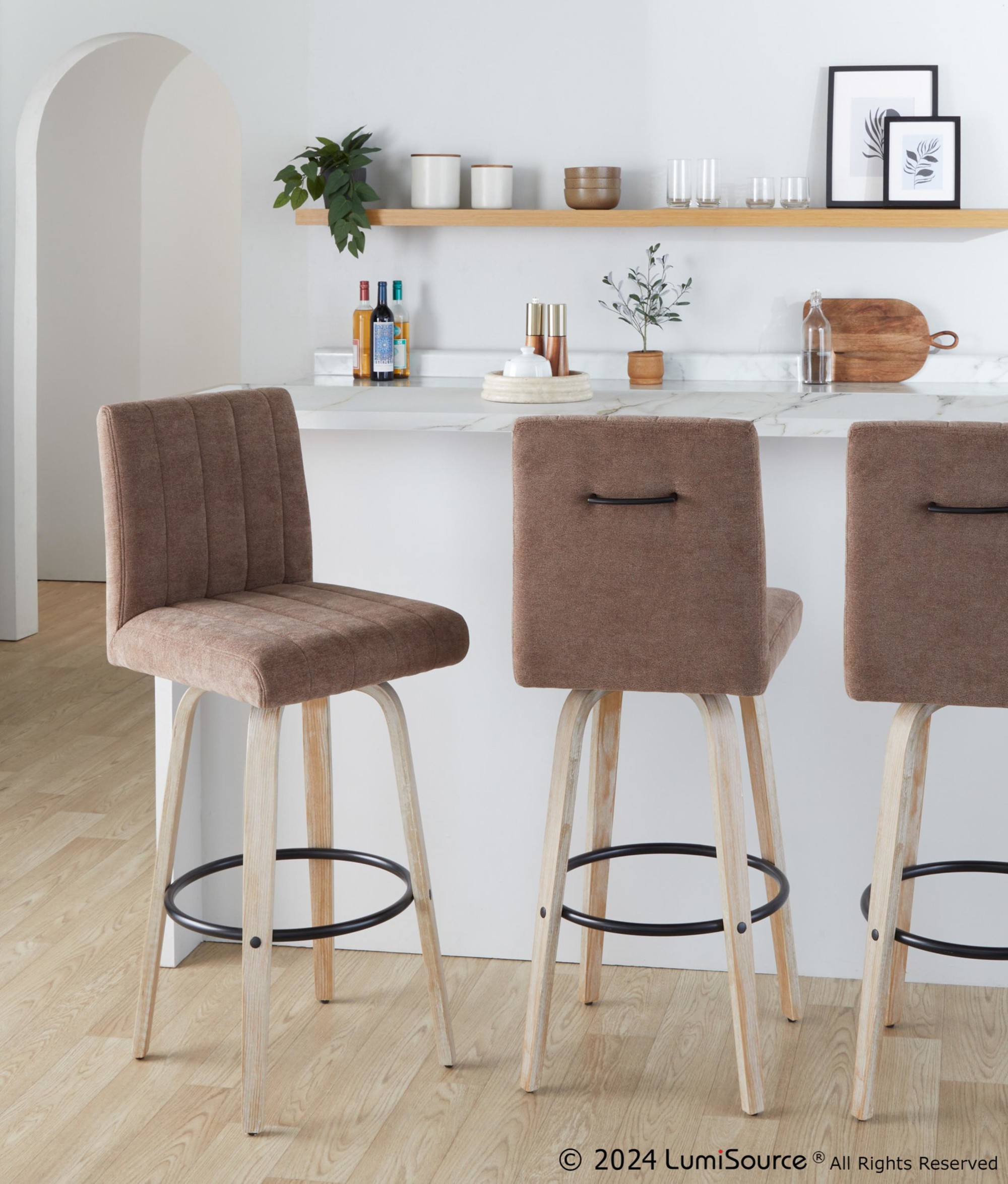 Hank-30-Inch-Whitewashed-Wood-and-Brown-Fabric-Swivel-Barstool-Set-of-2