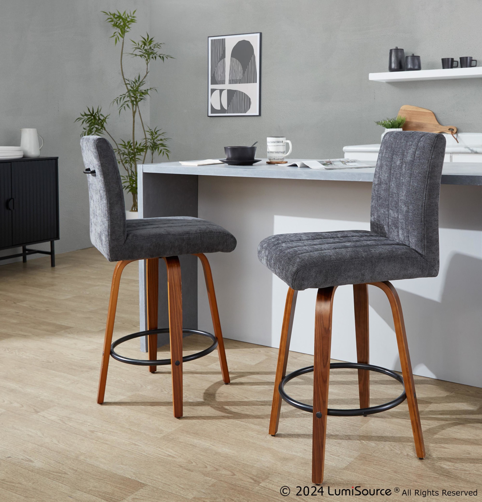 Hank-Contemporary-Swivel-Counter-Stool-Walnut-and-Black-Set-of-2-Set-of-2