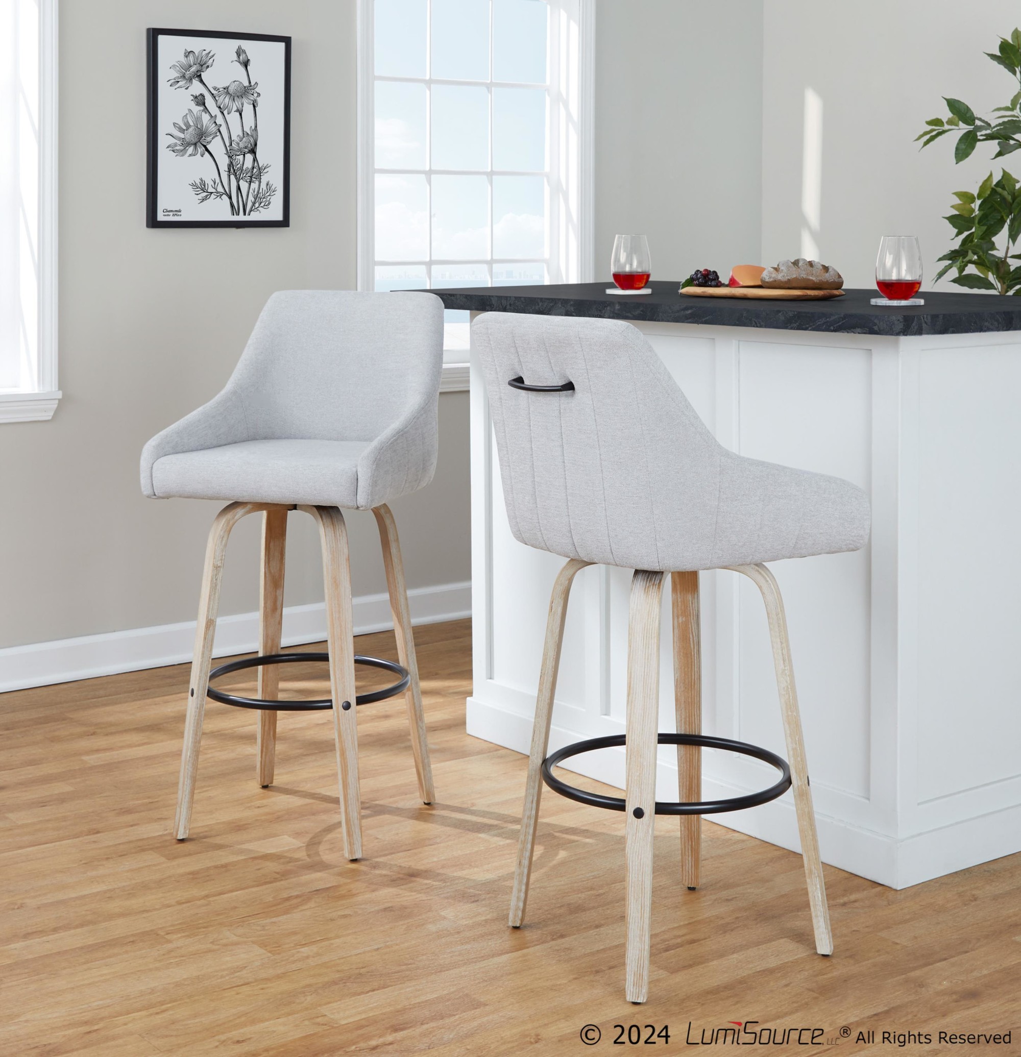 Hannah-30-Inch-Transitional-Whitewashed-Wood-and-Grey-Swivel-Barstools-Set-of-2