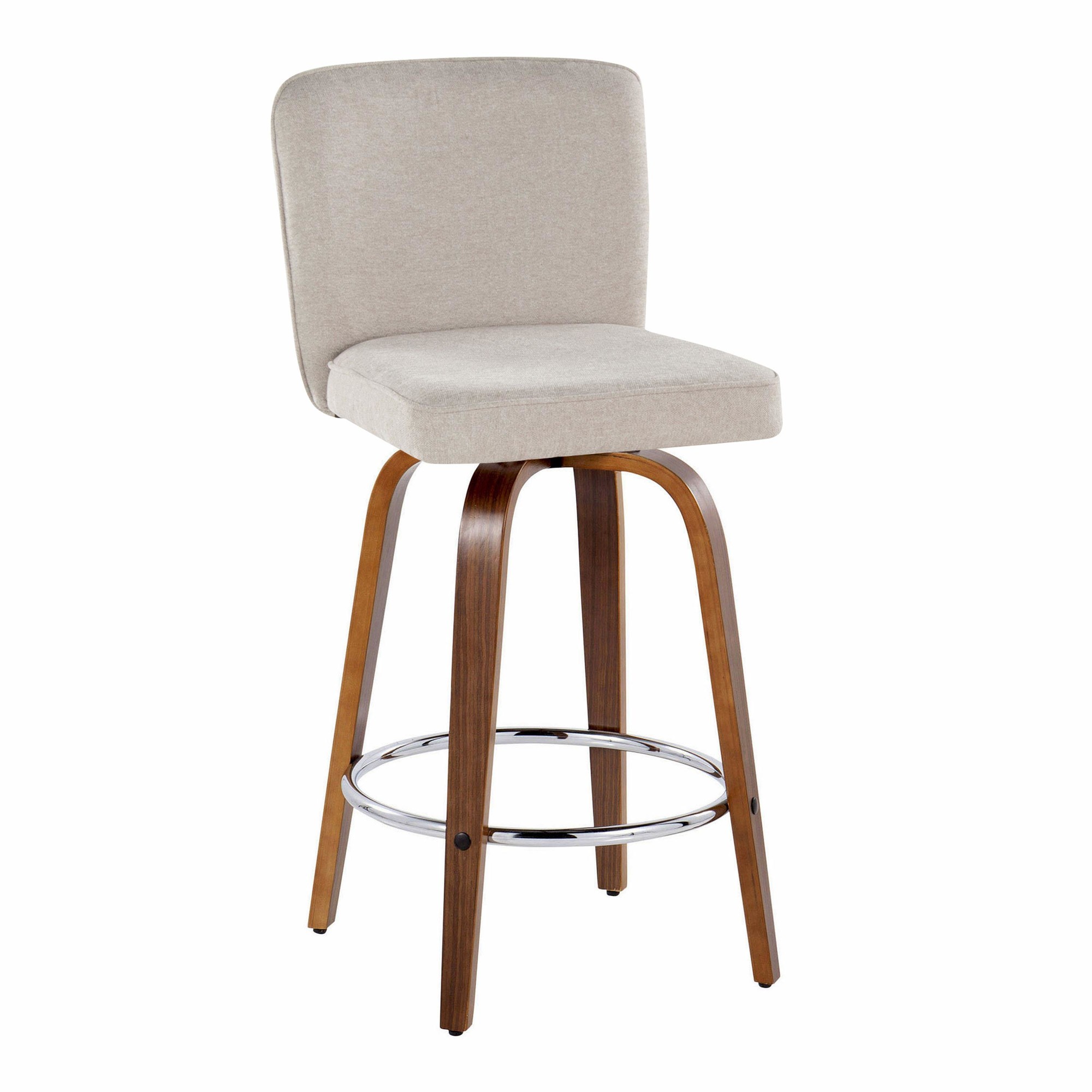 Henry-26-Inch-Contemporary-Walnut-and-Beige-Swivel-Stools-Set-of-2-5