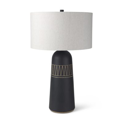 Javier-18.0L-x-18.0W-x-30.75H-Black-Base-WCream-Fabric-Shade-Table-Lamp