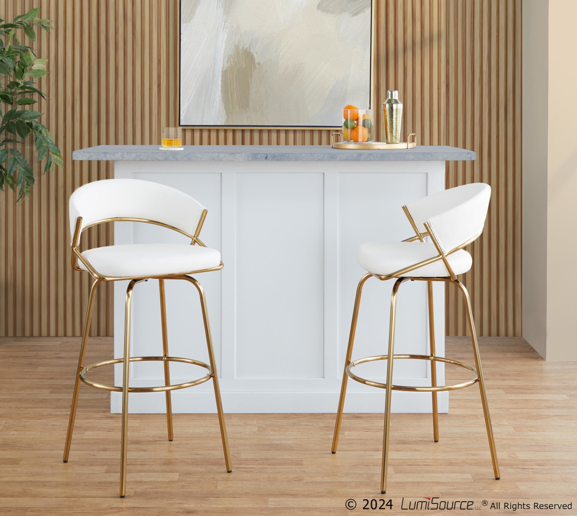 Jie-30-Inch-Gold-Contemporary-Swivel-Barstool-White-Faux-Leather-Set-of-2-3