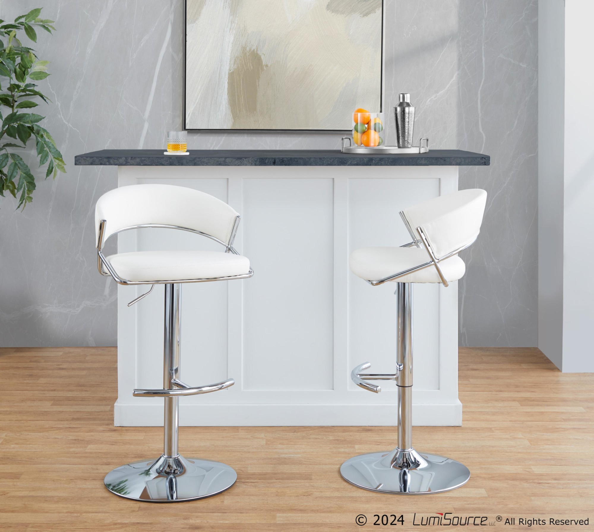 Jie-Chrome-and-White-Contemporary-Swivel-Barstools-Set-of-2-2