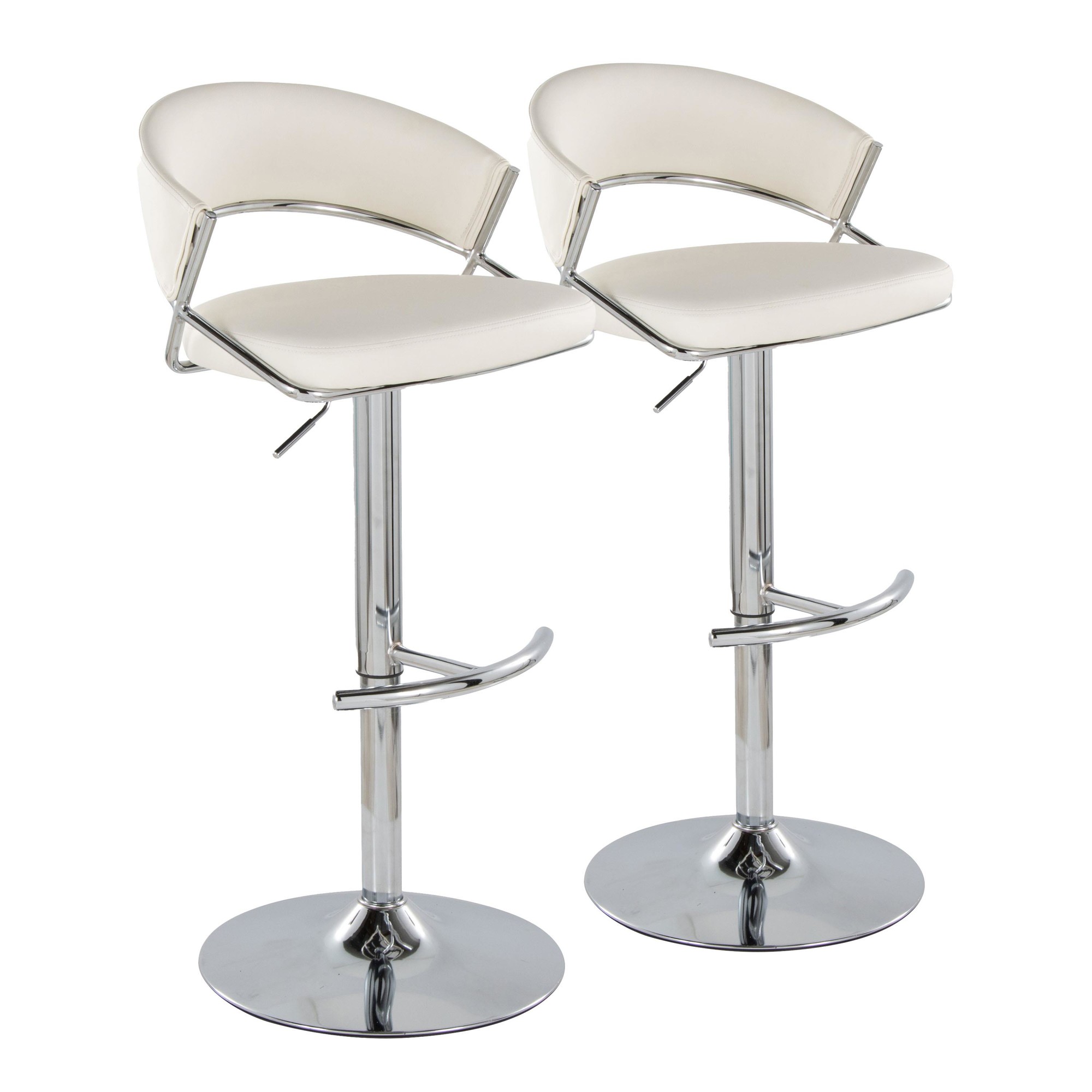 Jie-Chrome-and-White-Contemporary-Swivel-Barstools-Set-of-2-4