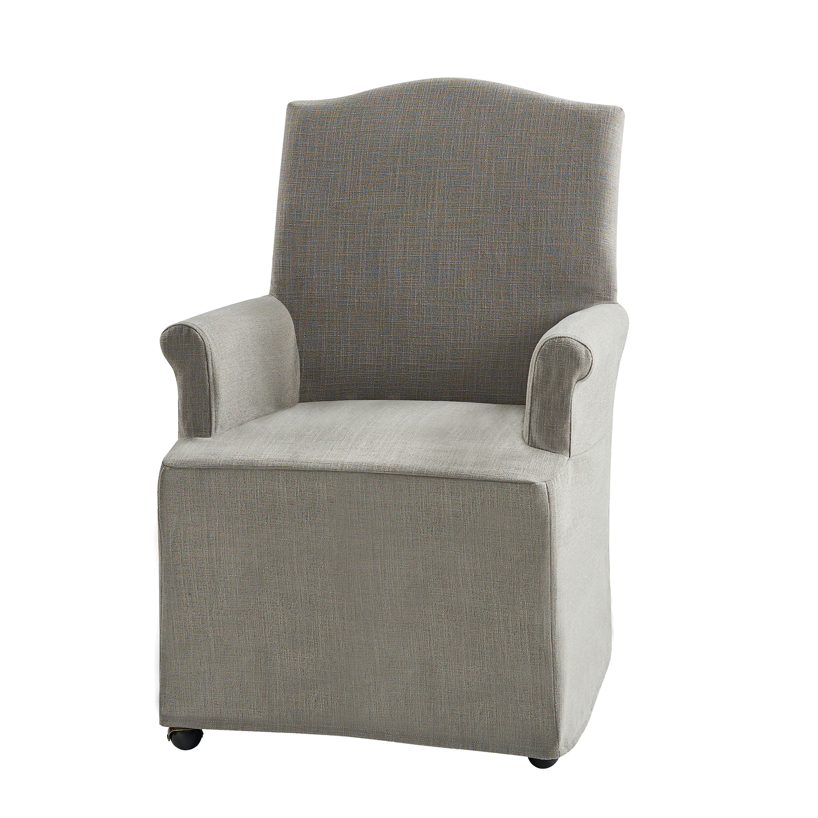 Kanrad-Slipcover-Roll-Arm-Dining-Chair-with-Casters
