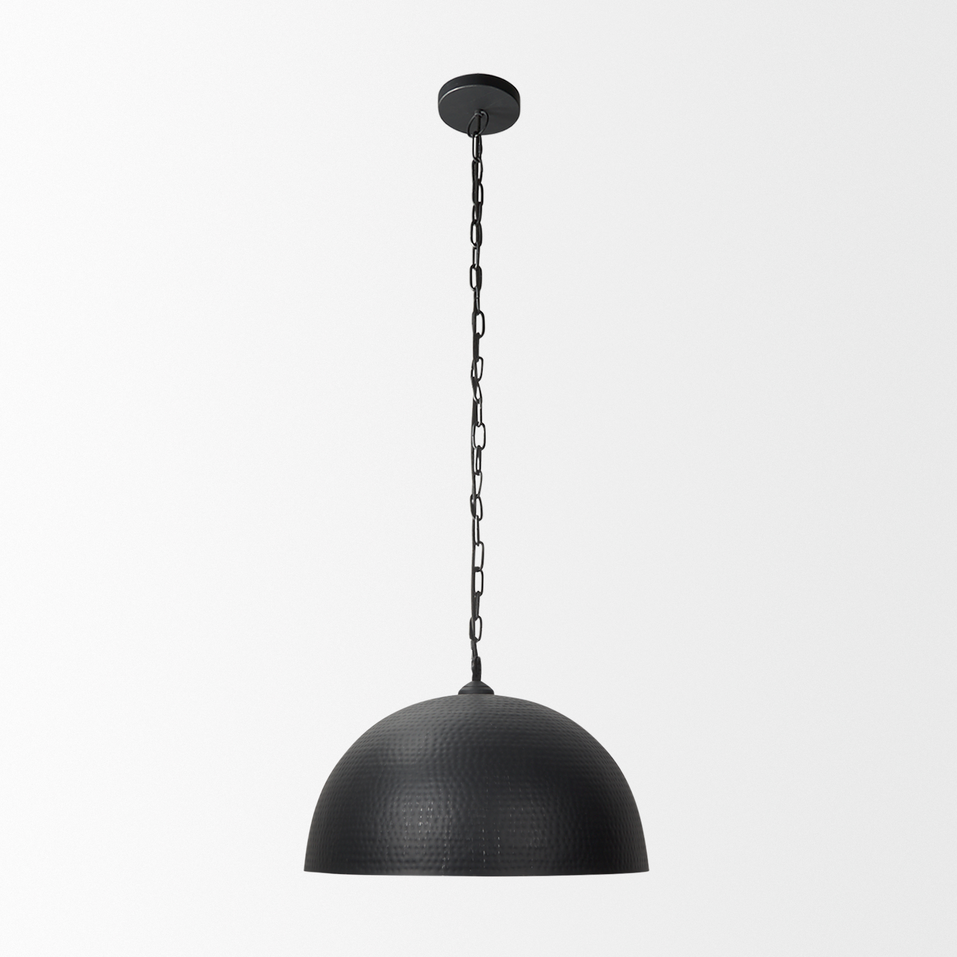 Karina-24-Round-Matte-Black-Hammered-Metal-Dome-Pendant-Light-3